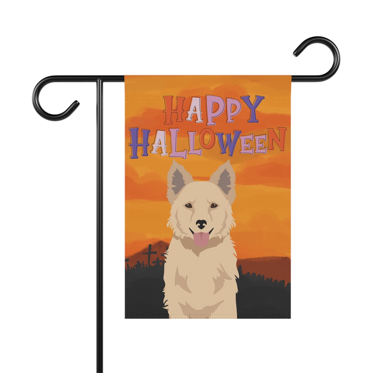 Mudi Dog Halloween Garden Flag