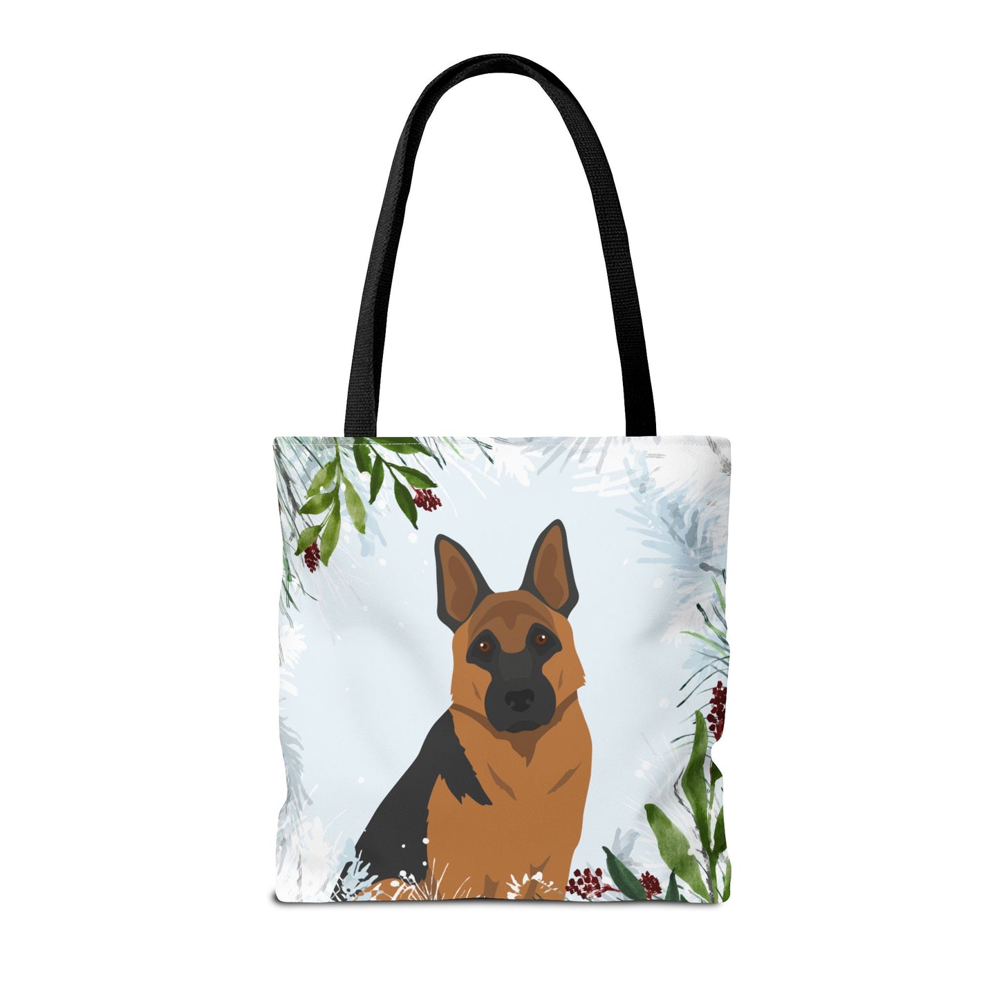 German Shepherd Dog Christmas Holiday Tote Bag 16x16