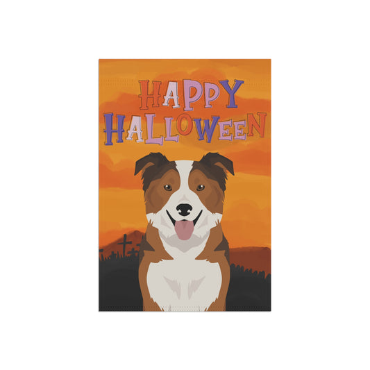 Border Collie Dog Halloween Garden Flag