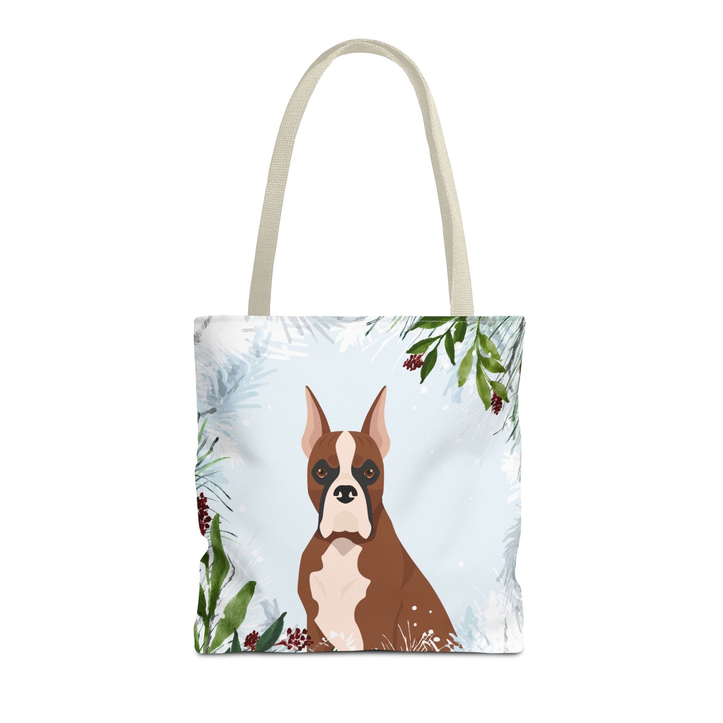 Boxer Dog Christmas Holiday Tote Bag 16x16