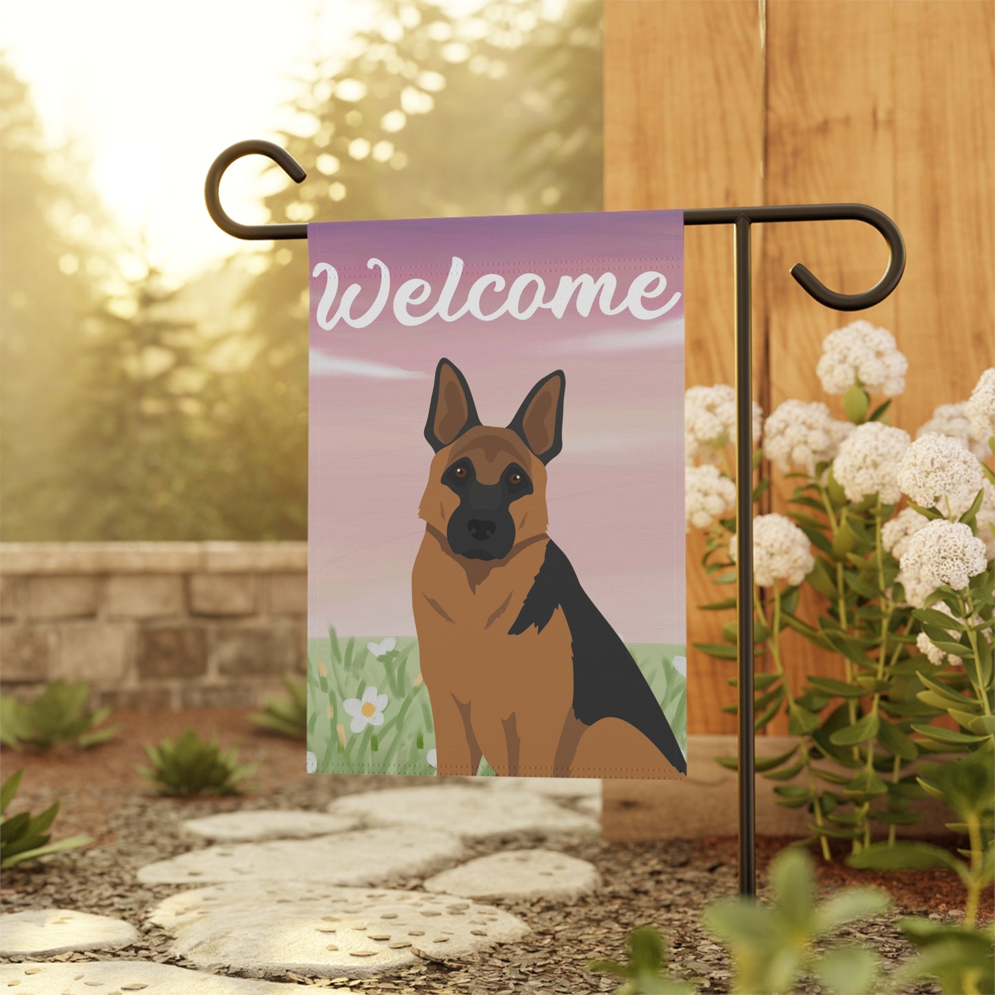 German Shepherd Dog Welcome Garden Flag
