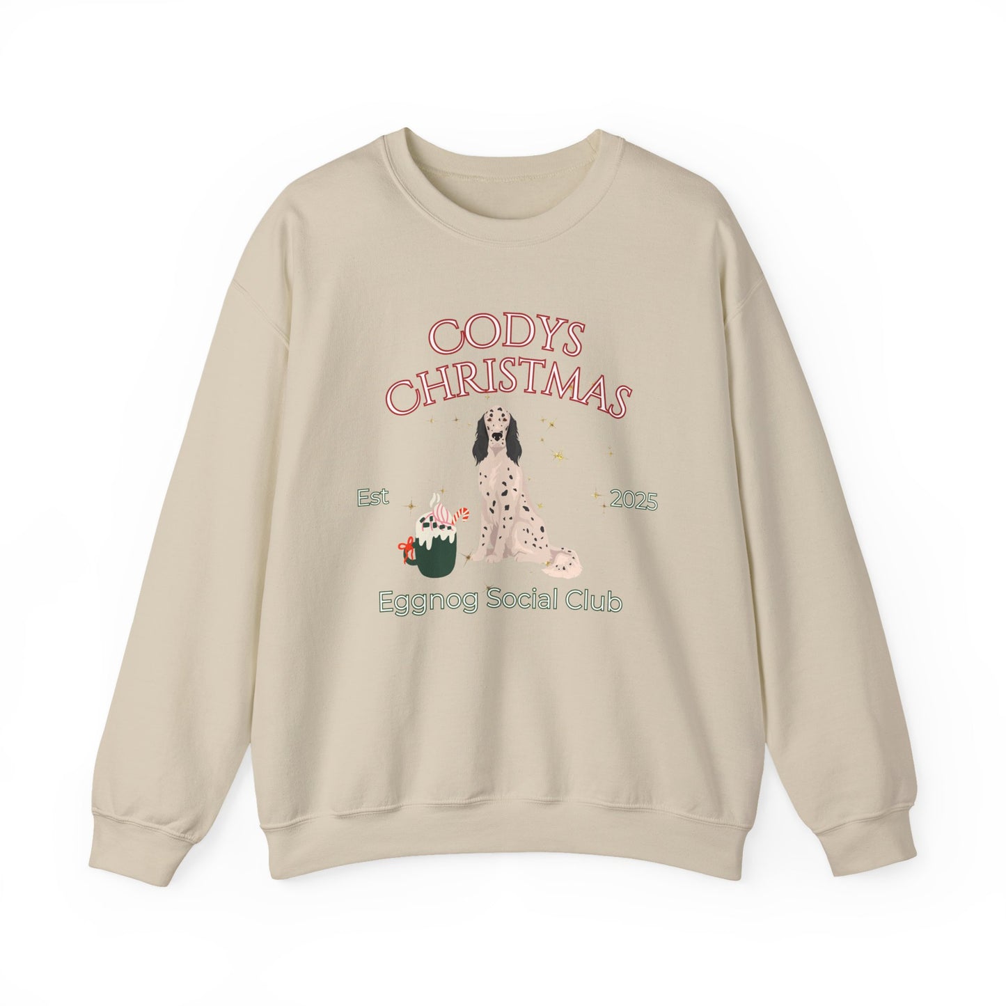 English Setter Dog Christmas Social Club Unisex Heavy Blend Crewneck Sweatshirt Custom Name