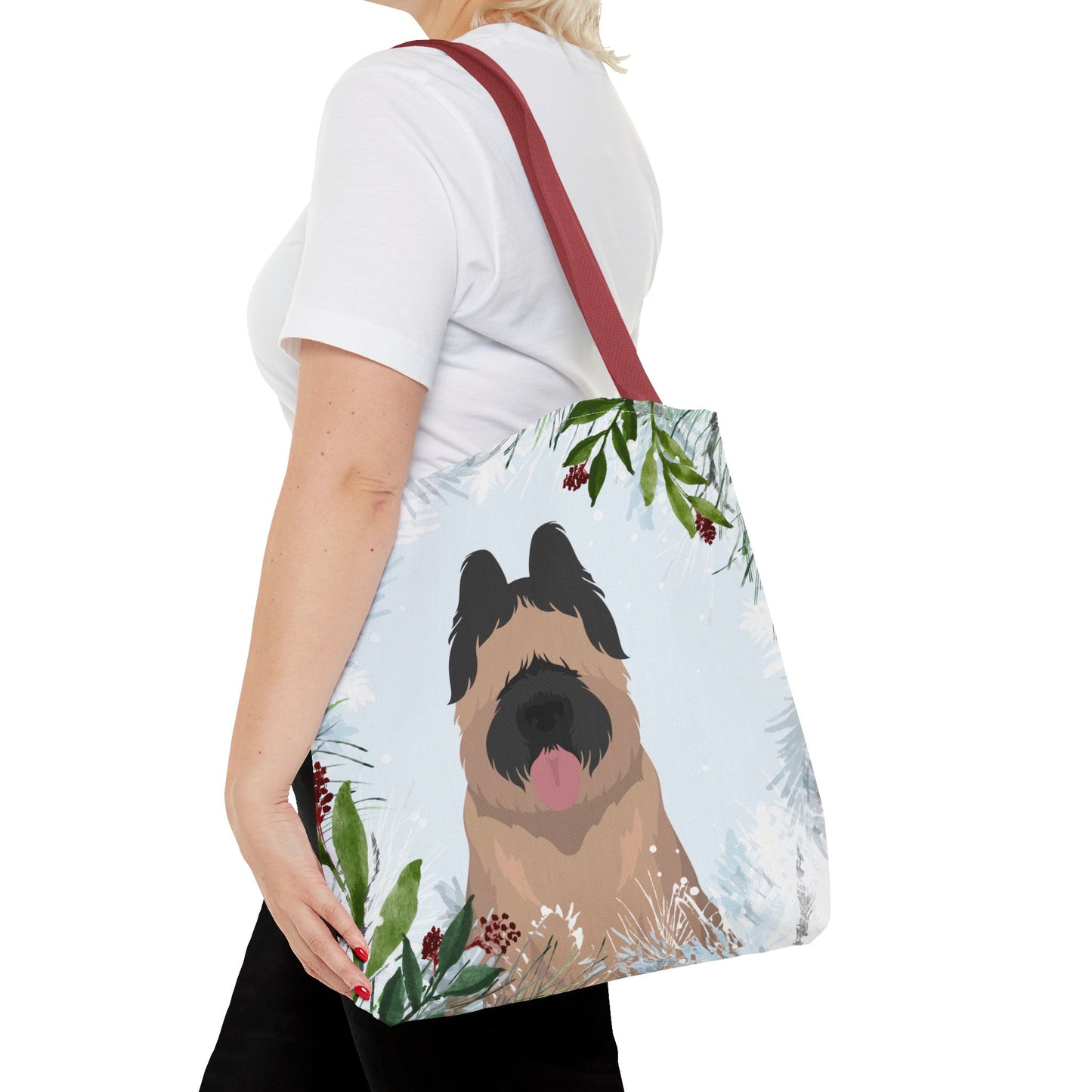 Briard Dog Christmas Holiday Tote Bag 16x16