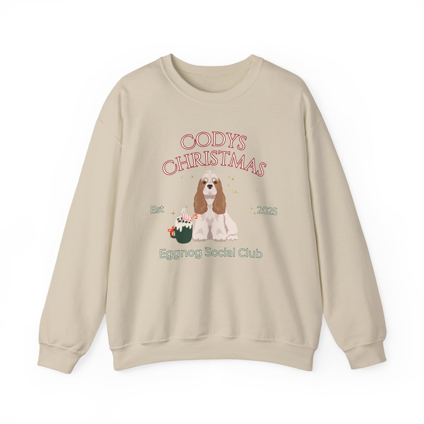 American Cocker Spaniel Dog Christmas Social Club Unisex Heavy Blend Crewneck Sweatshirt Custom Name