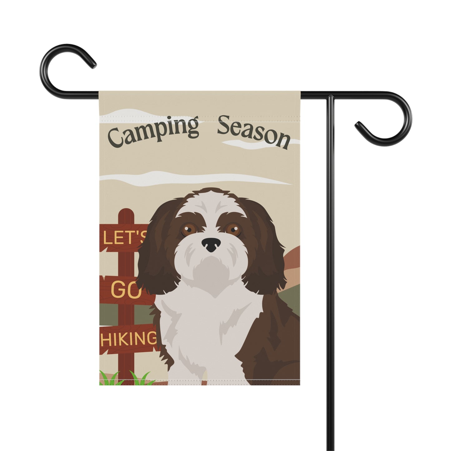 Shih Tzu Dog Camping Garden Flag
