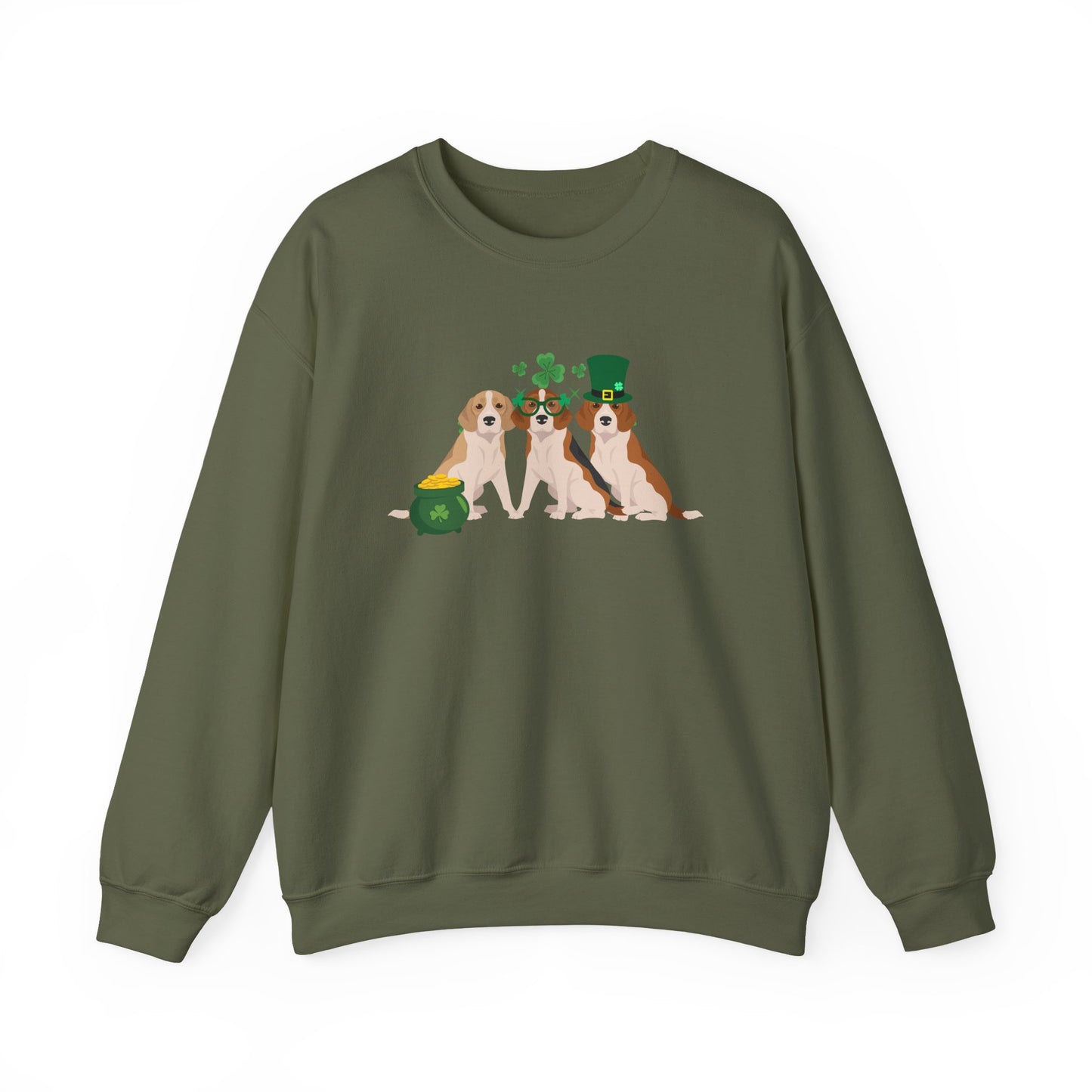 Beagle Dog St Patricks Day Unisex Heavy Blend Crewneck Sweatshirt, St Pattys day, Cute Dog Mom Gift