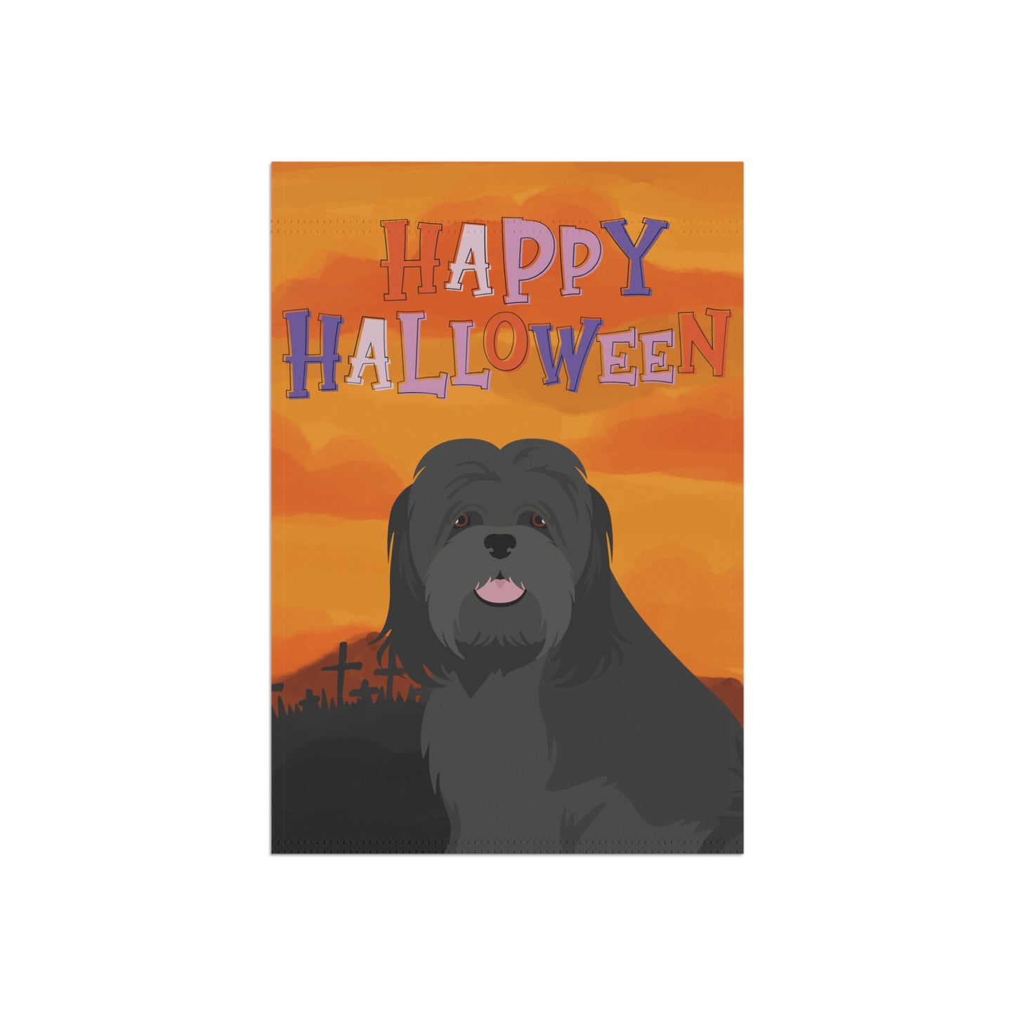 Lhasa Apso Dog Halloween Garden Flag