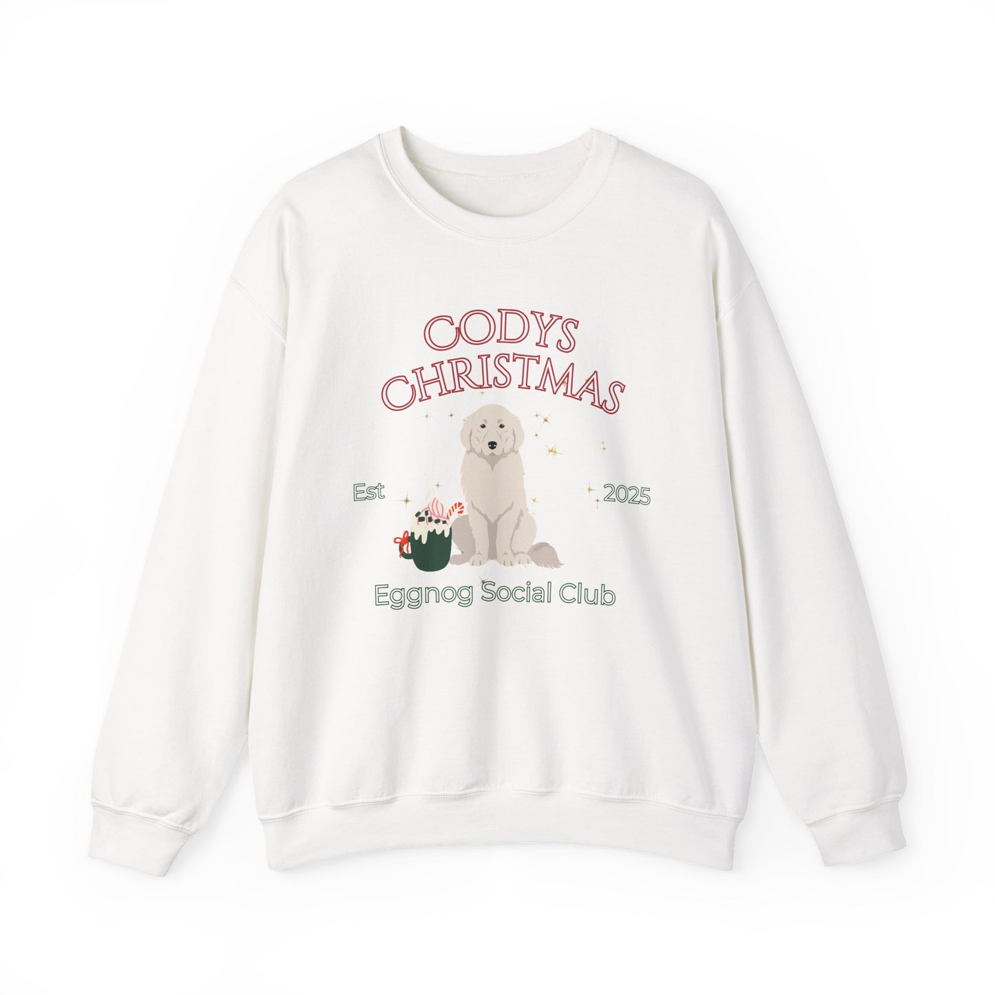 Great Pyrenees Dog Christmas Social Club Unisex Heavy Blend Crewneck Sweatshirt Custom Name