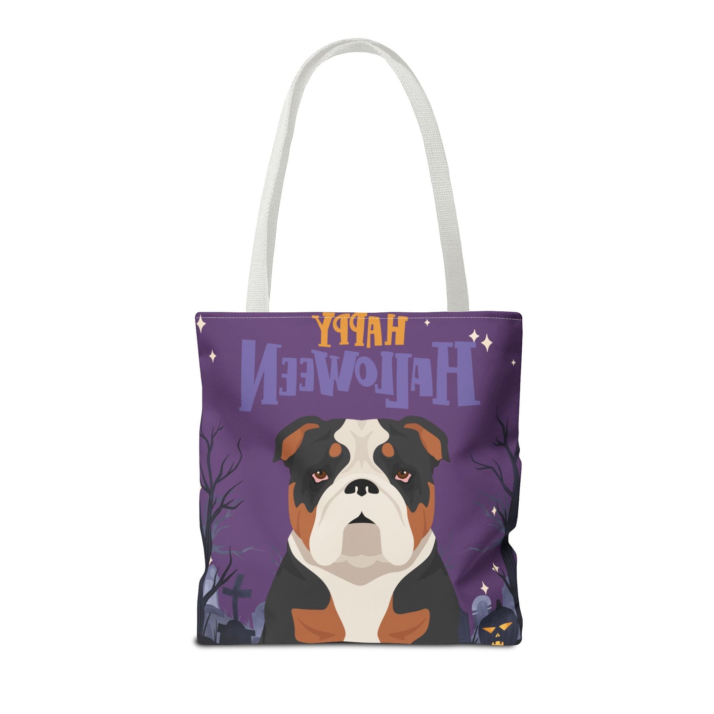 Bulldog Dog Happy Halloween Tote Bag 16x16