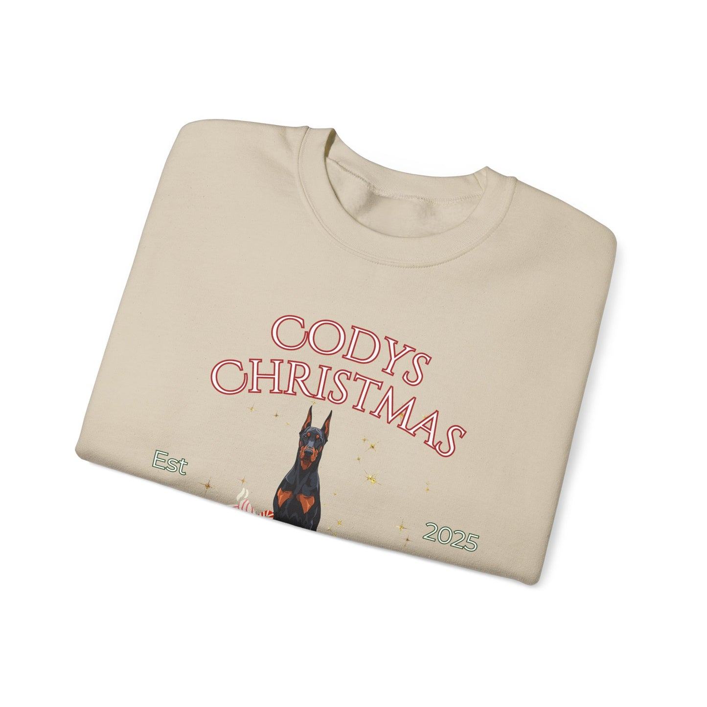 Doberman Pinscher Dog Christmas Social Club Unisex Heavy Blend Crewneck Sweatshirt Custom Name