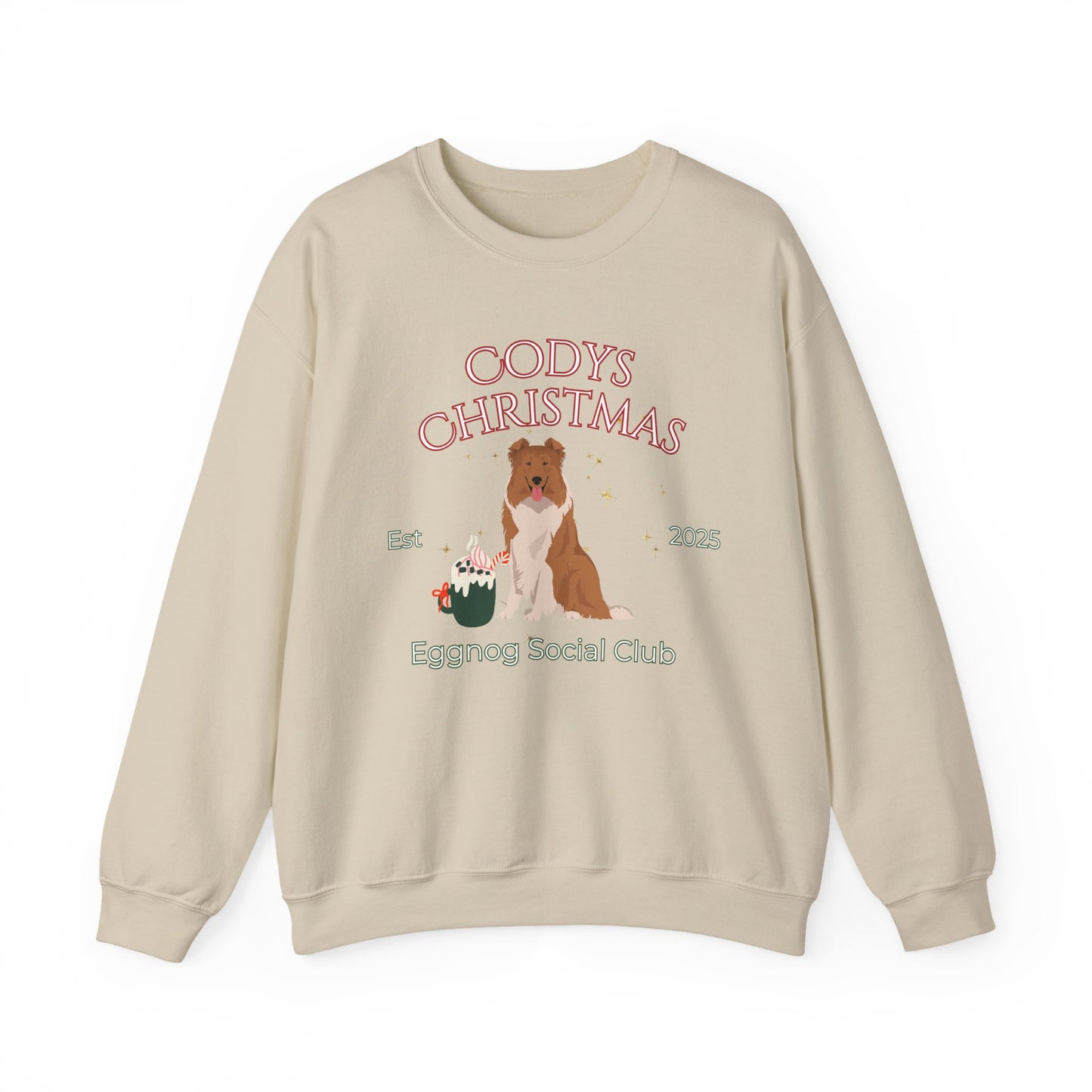 Collie Dog Christmas Social Club Unisex Heavy Blend Crewneck Sweatshirt Custom Name