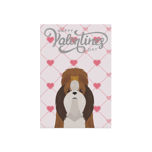 Shih Tzu Dog Valentines Day Garden Flag