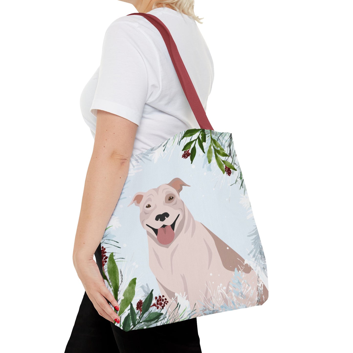 Pit Bull Dog Christmas Holiday Tote Bag 16x16