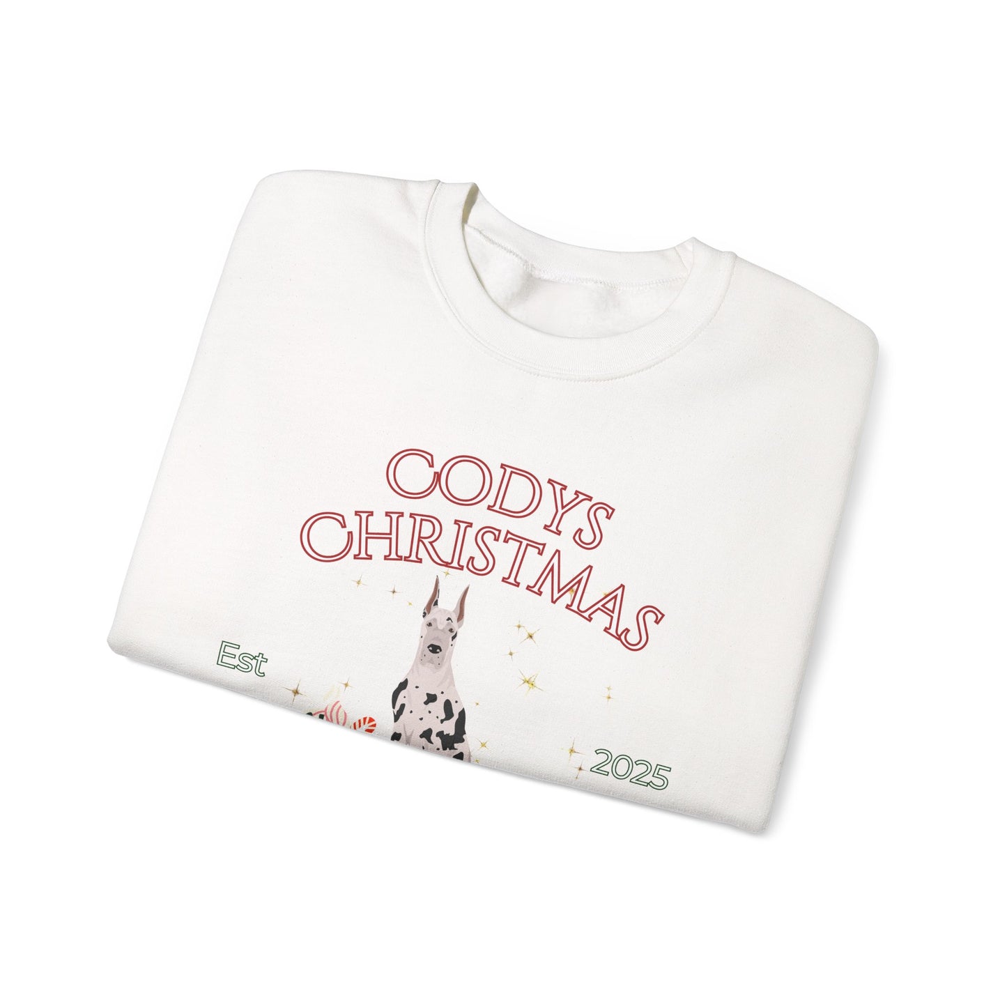 Great Dane Dog Christmas Social Club Unisex Heavy Blend Crewneck Sweatshirt Custom Name