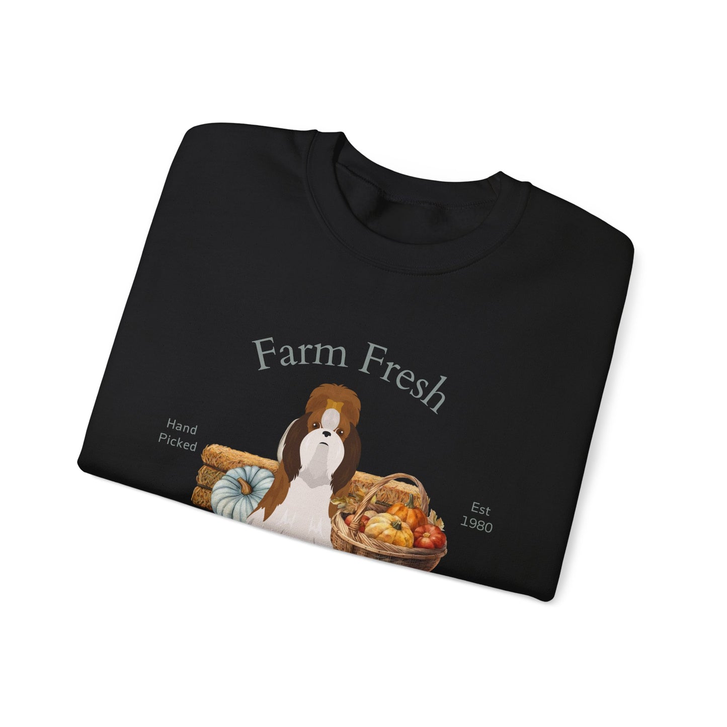 Shih Tzu Dog Fall Farm Fresh Unisex Heavy Blend Crewneck Sweatshirt