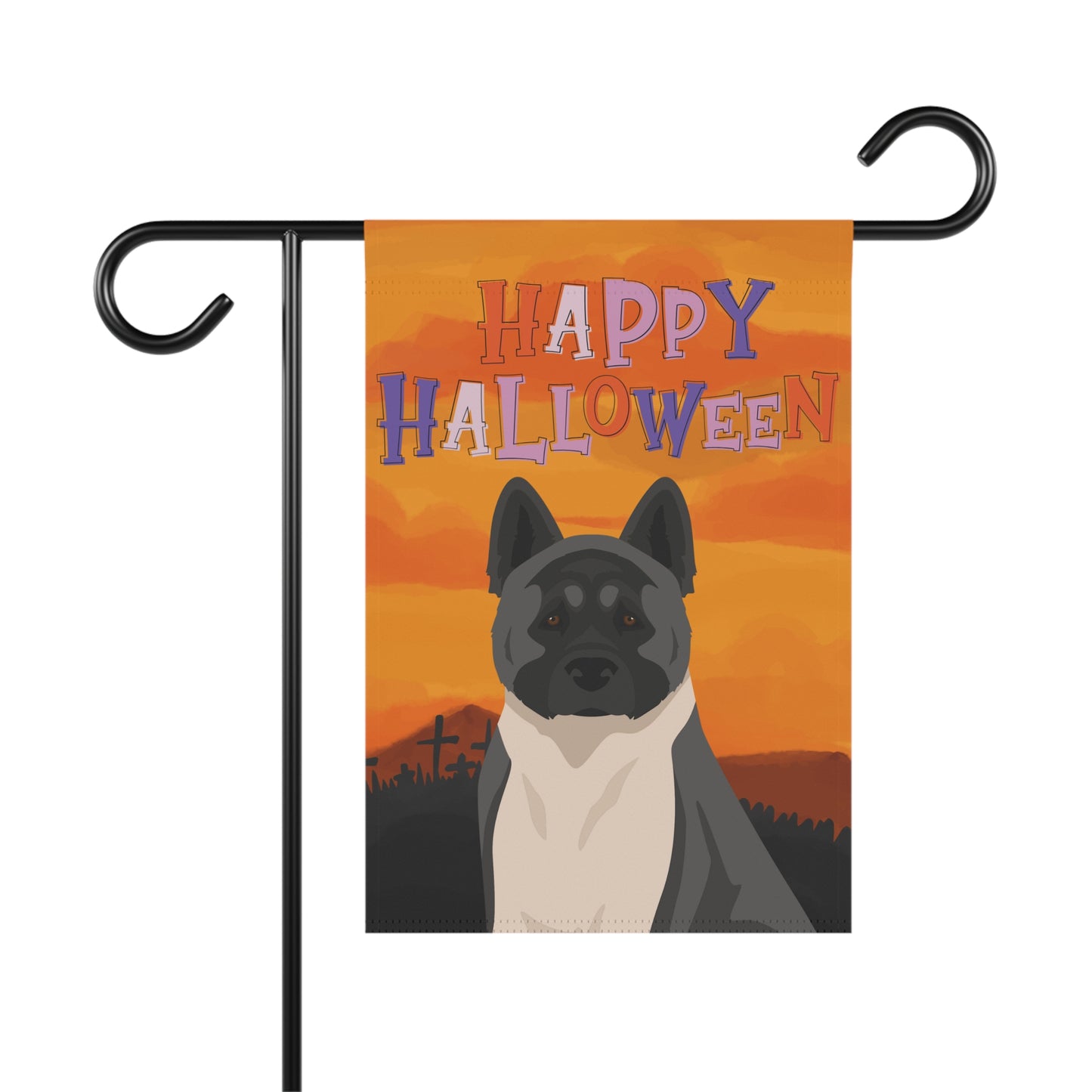 American Akita Dog Halloween Garden Flag