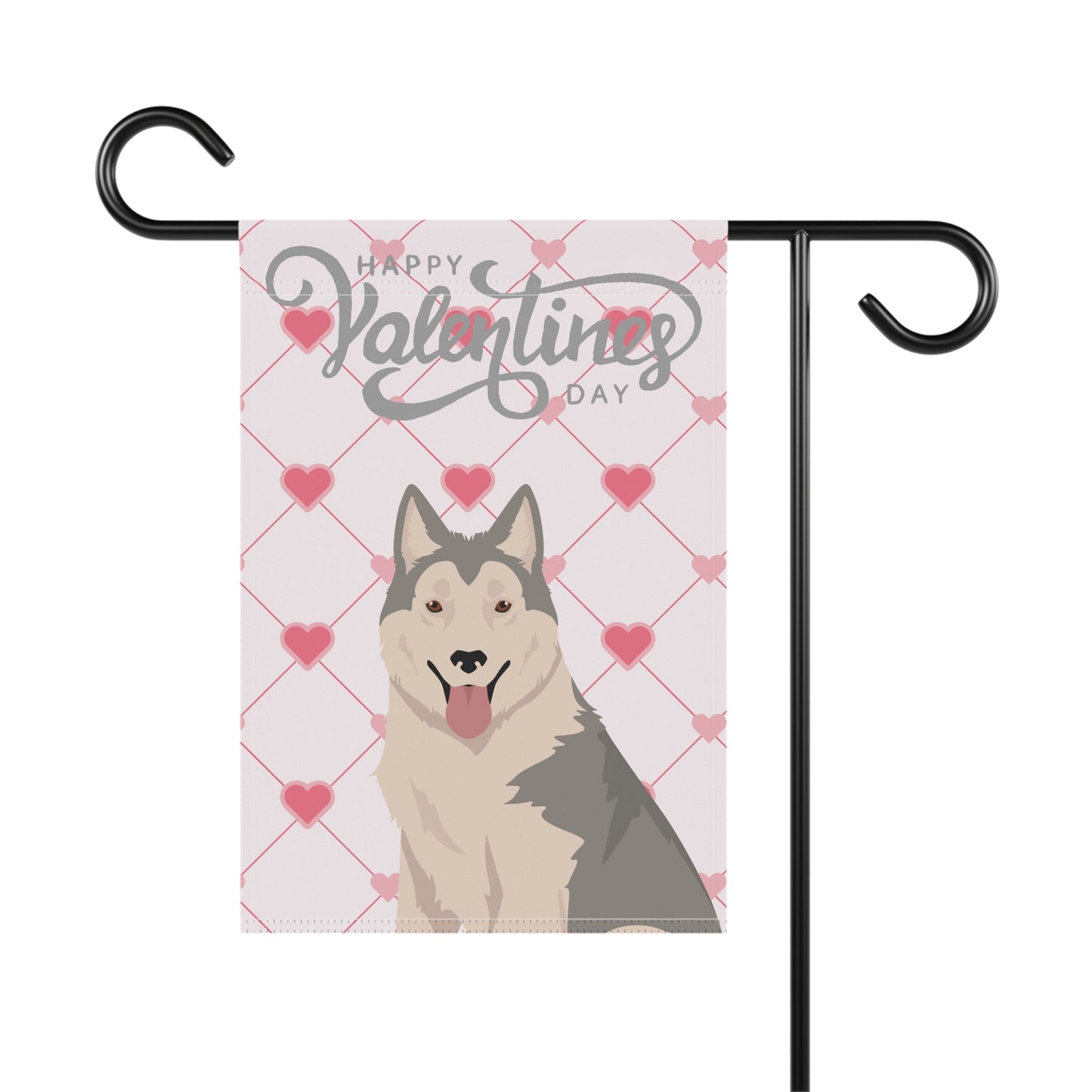 Northern Inuit Dog Valentines Day Garden Flag
