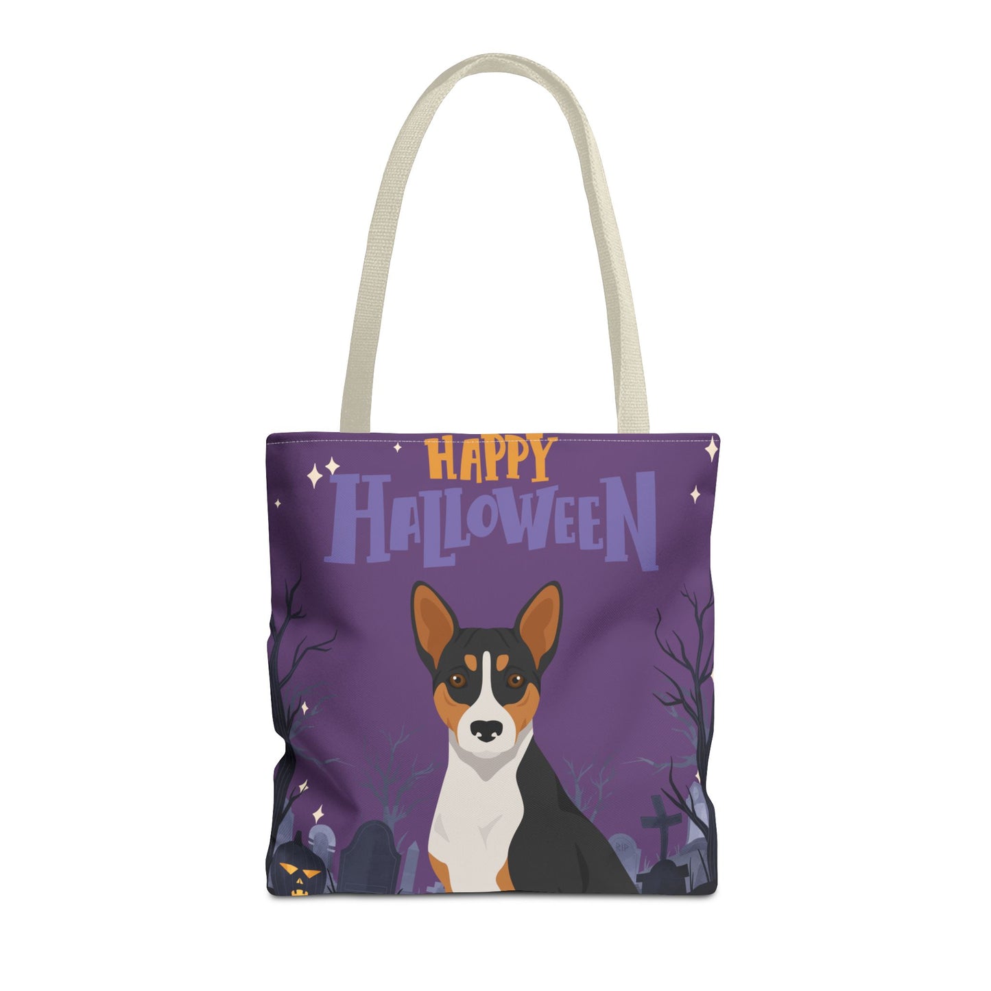 Basenji Dog Happy Halloween Tote Bag 16x16