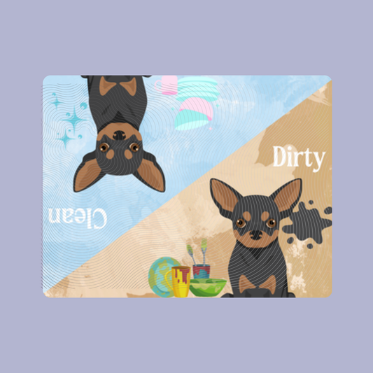 Chihuahua Dog Clean & Dirty Fridge Magnet Set 3 Pack