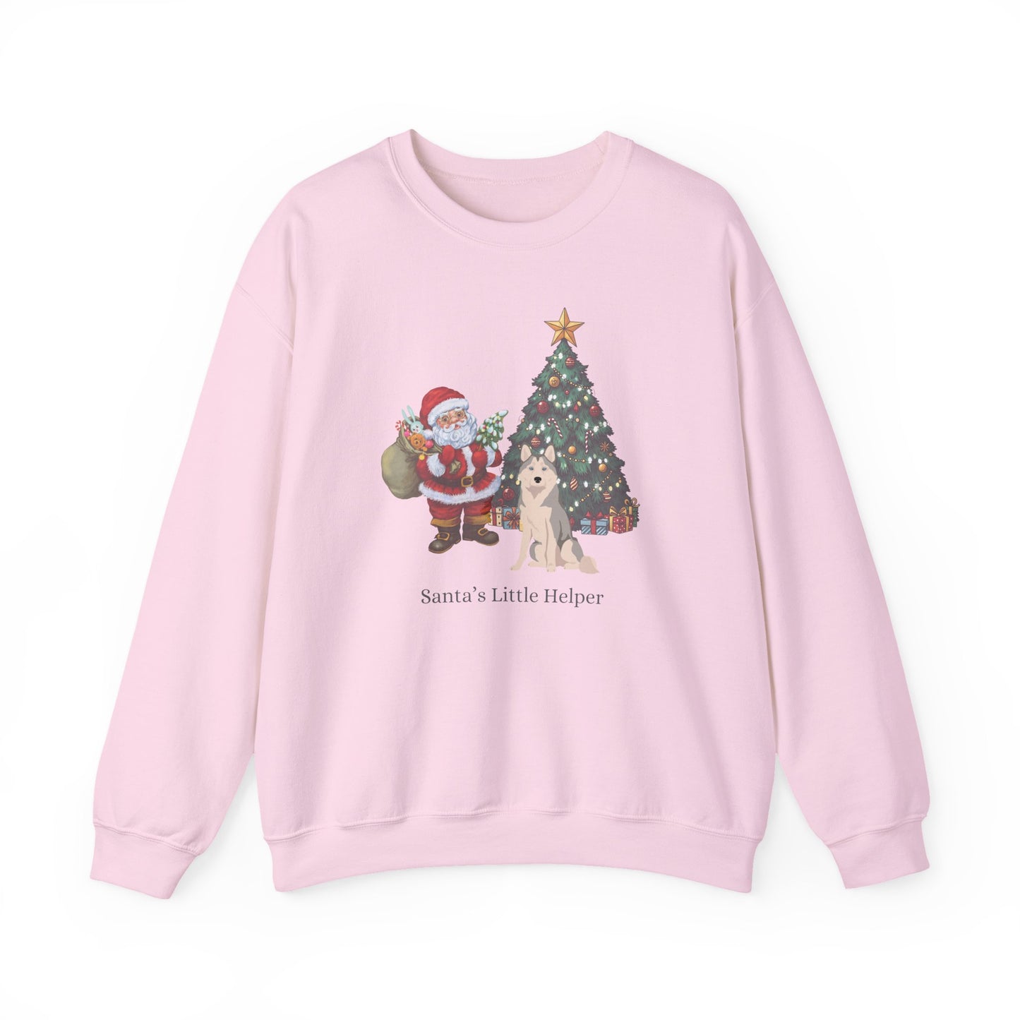 Alaskan Husky Dog Santa's Little Helper Unisex Heavy Blend Crewneck Sweatshirt