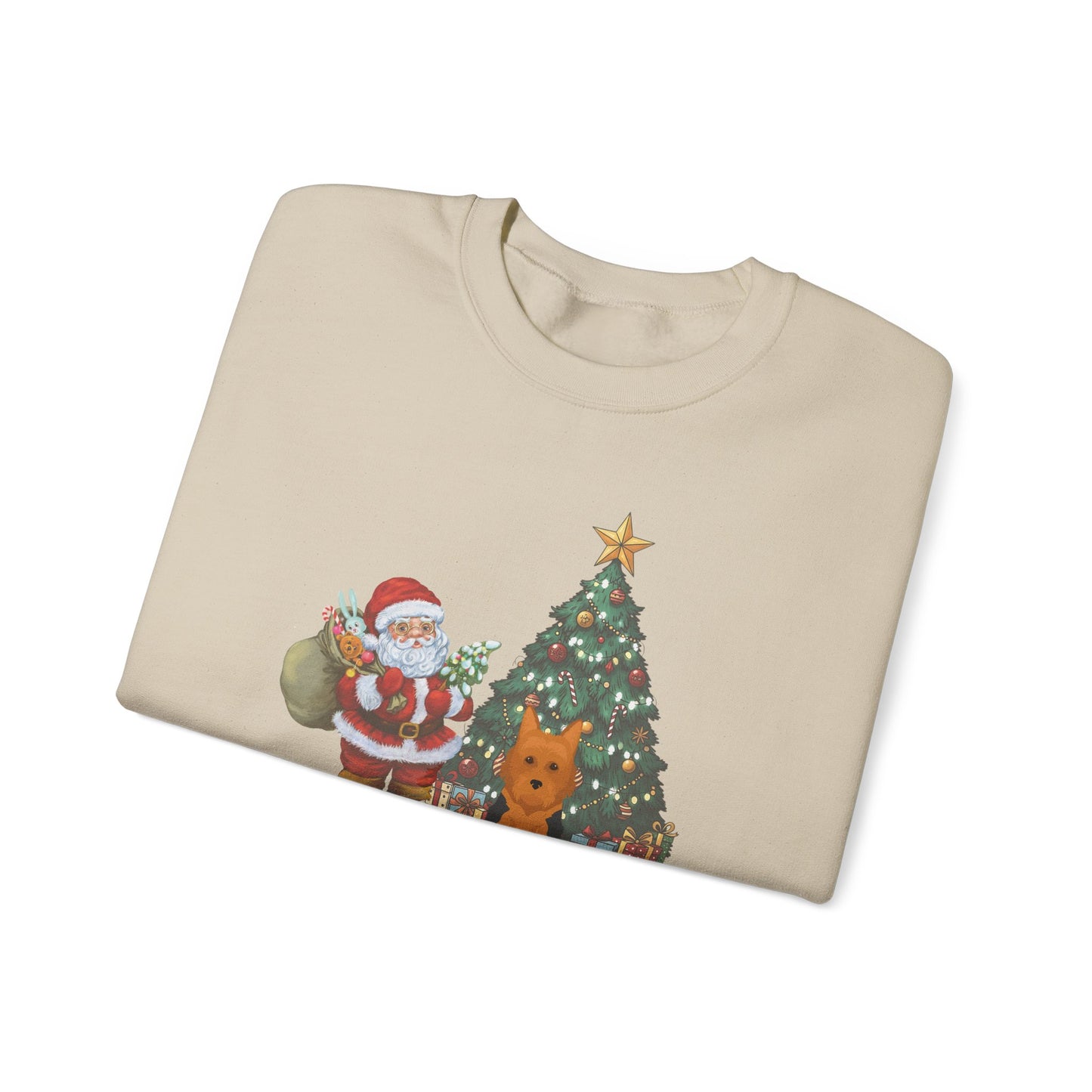 Australian Terrier Dog Santa's Little Helper Unisex Heavy Blend Crewneck Sweatshirt