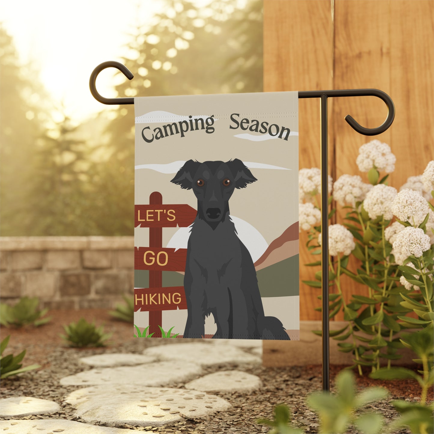 Silken Windhound Dog Camping Garden Flag