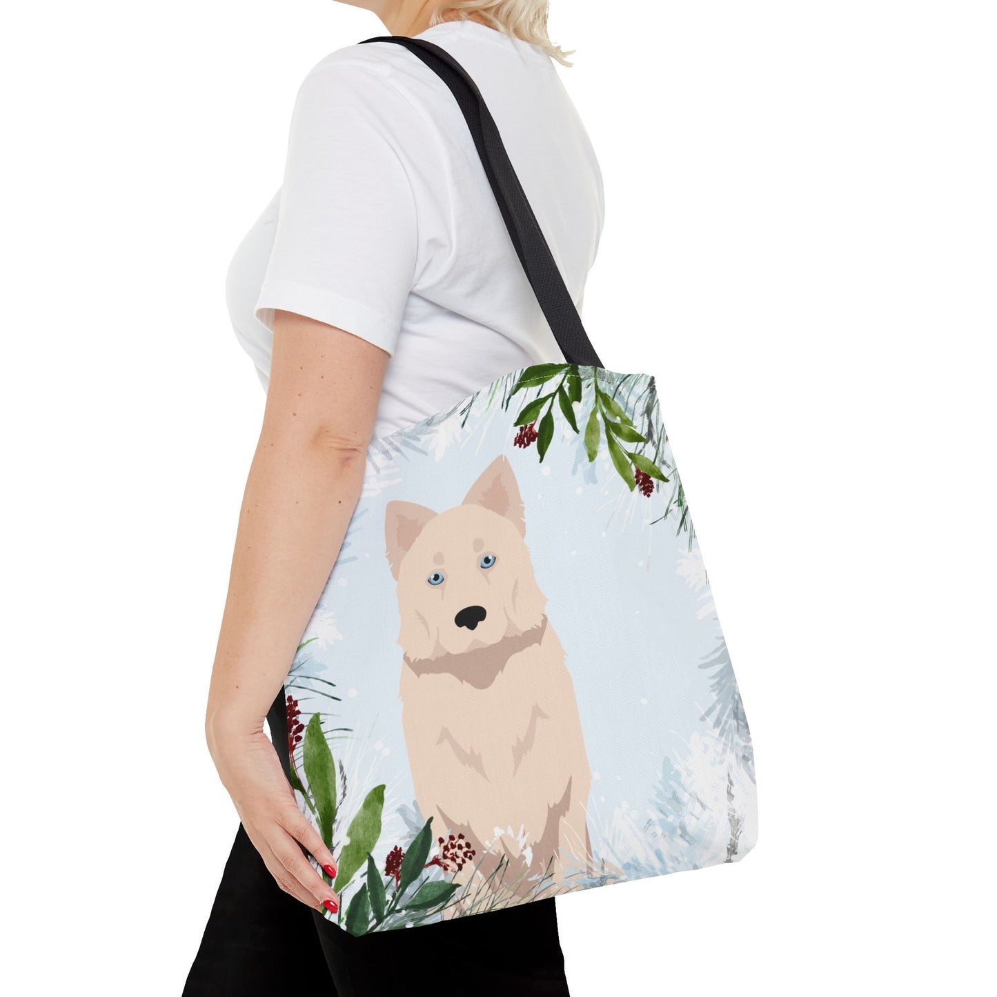 Yakutian Laika Dog Christmas Holiday Tote Bag 16x16