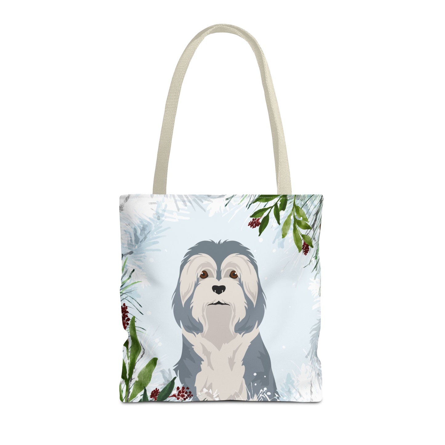 Lowchen Dog Christmas Holiday Tote Bag 16x16