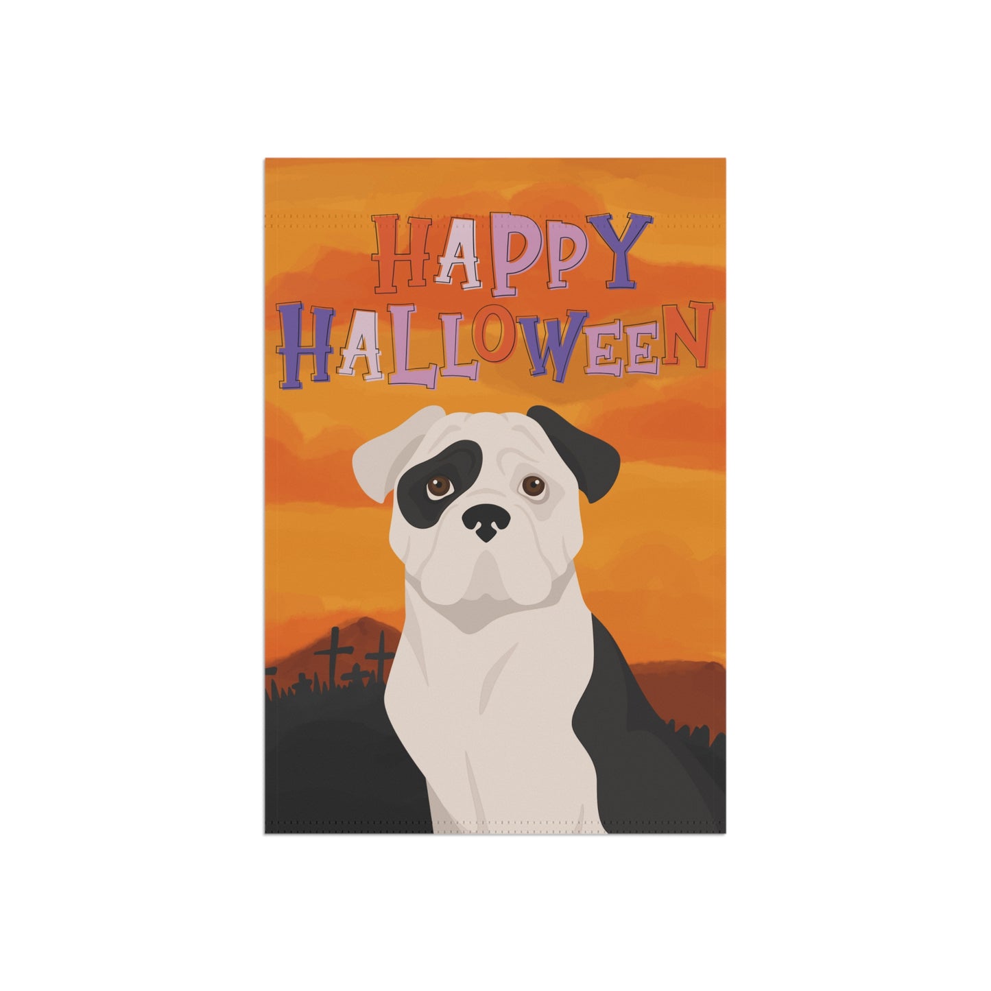 American Bulldog Dog Halloween Garden Flag