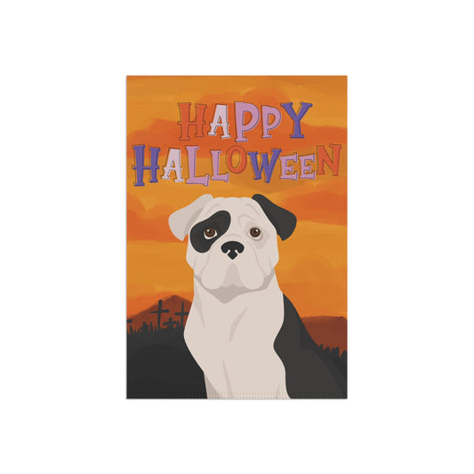 American Bulldog Dog Halloween Garden Flag