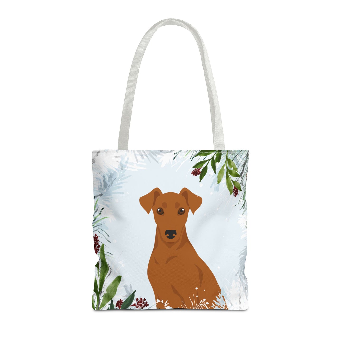 German Pinscher Dog Christmas Holiday Tote Bag 16x16