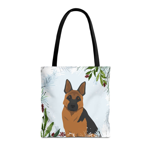 German Shepherd Dog Christmas Holiday Tote Bag 16x16