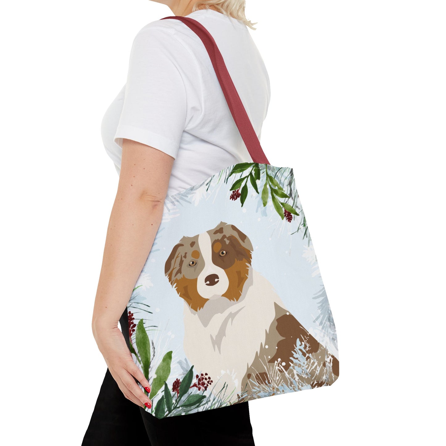 Australian Shepherd Dog Christmas Holiday Tote Bag 16x16
