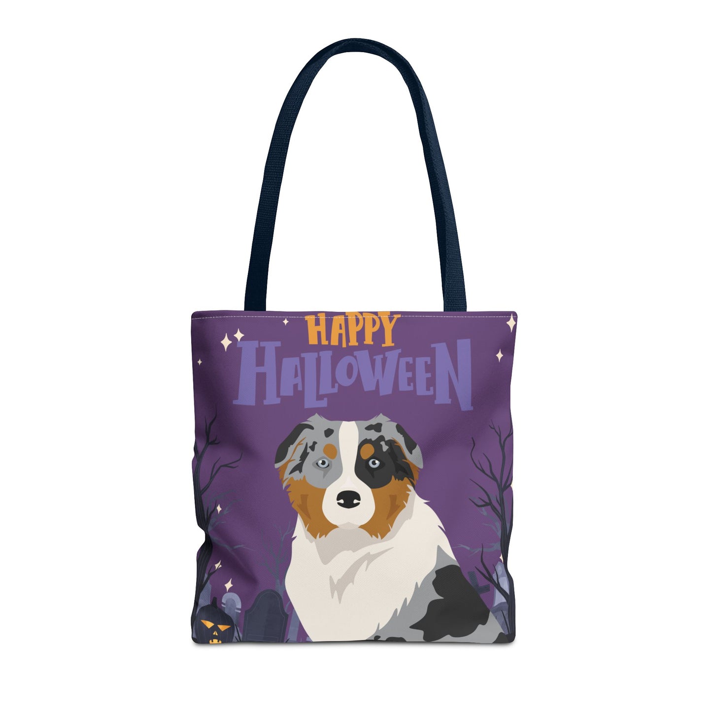 Australian Shepherd Dog Happy Halloween Tote Bag 16x16