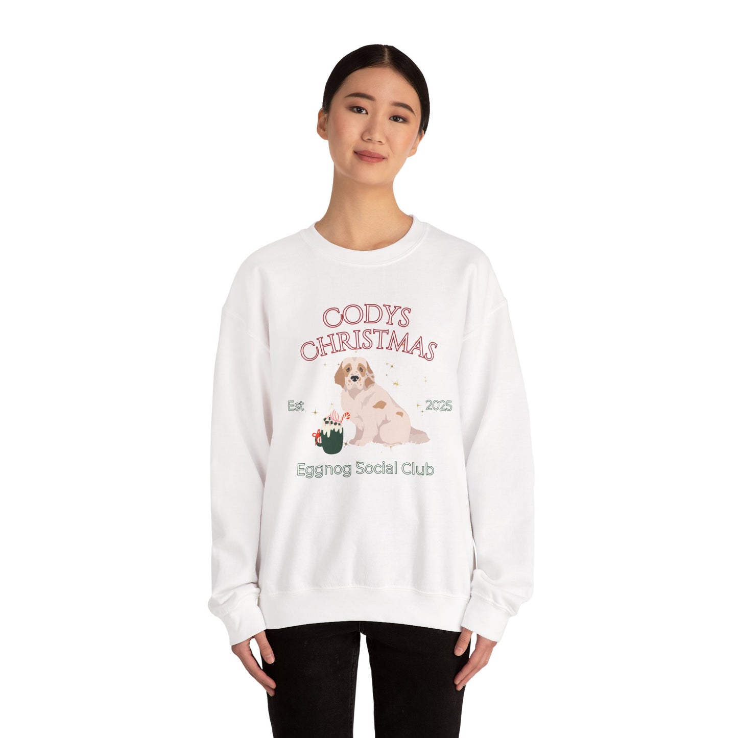 Clumber Spaniel Dog Christmas Social Club Unisex Heavy Blend Crewneck Sweatshirt Custom Name