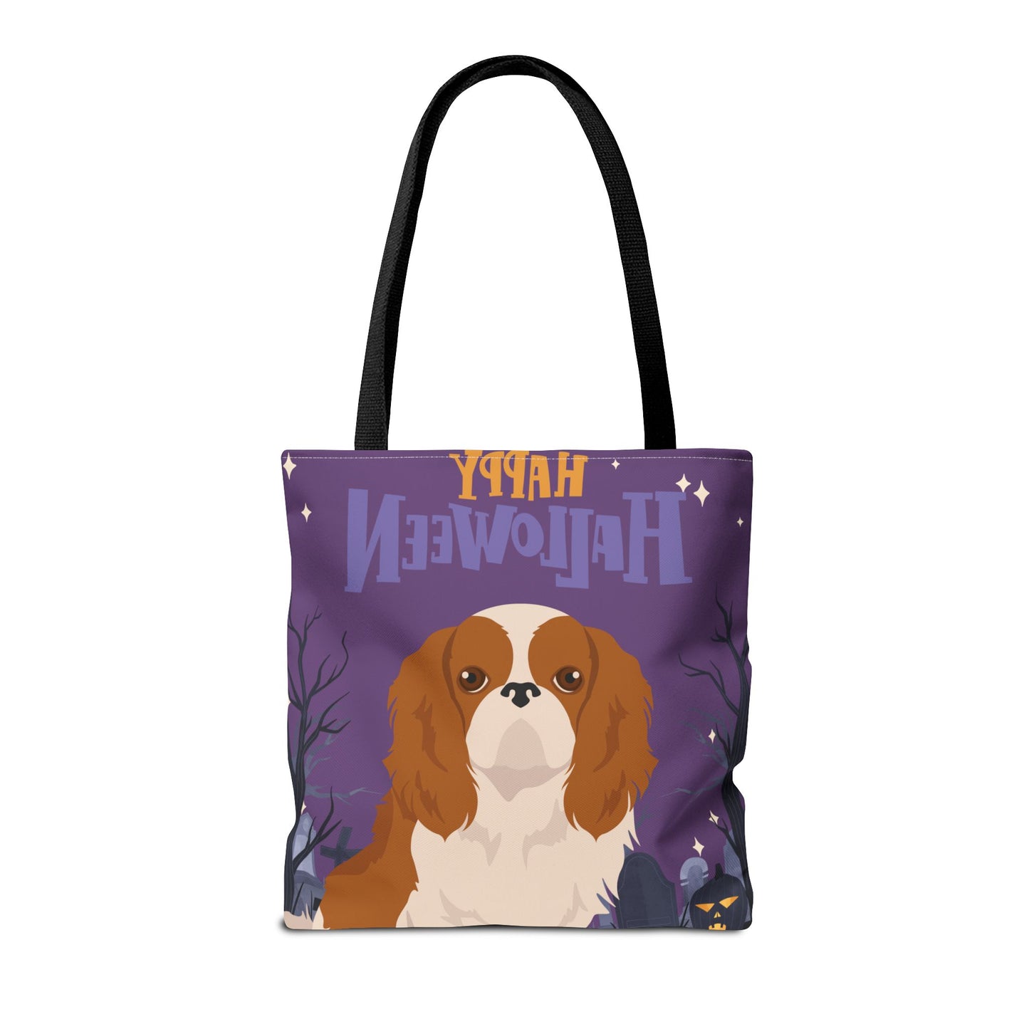 English Toy Spaniel Dog Happy Halloween Tote Bag 16x16