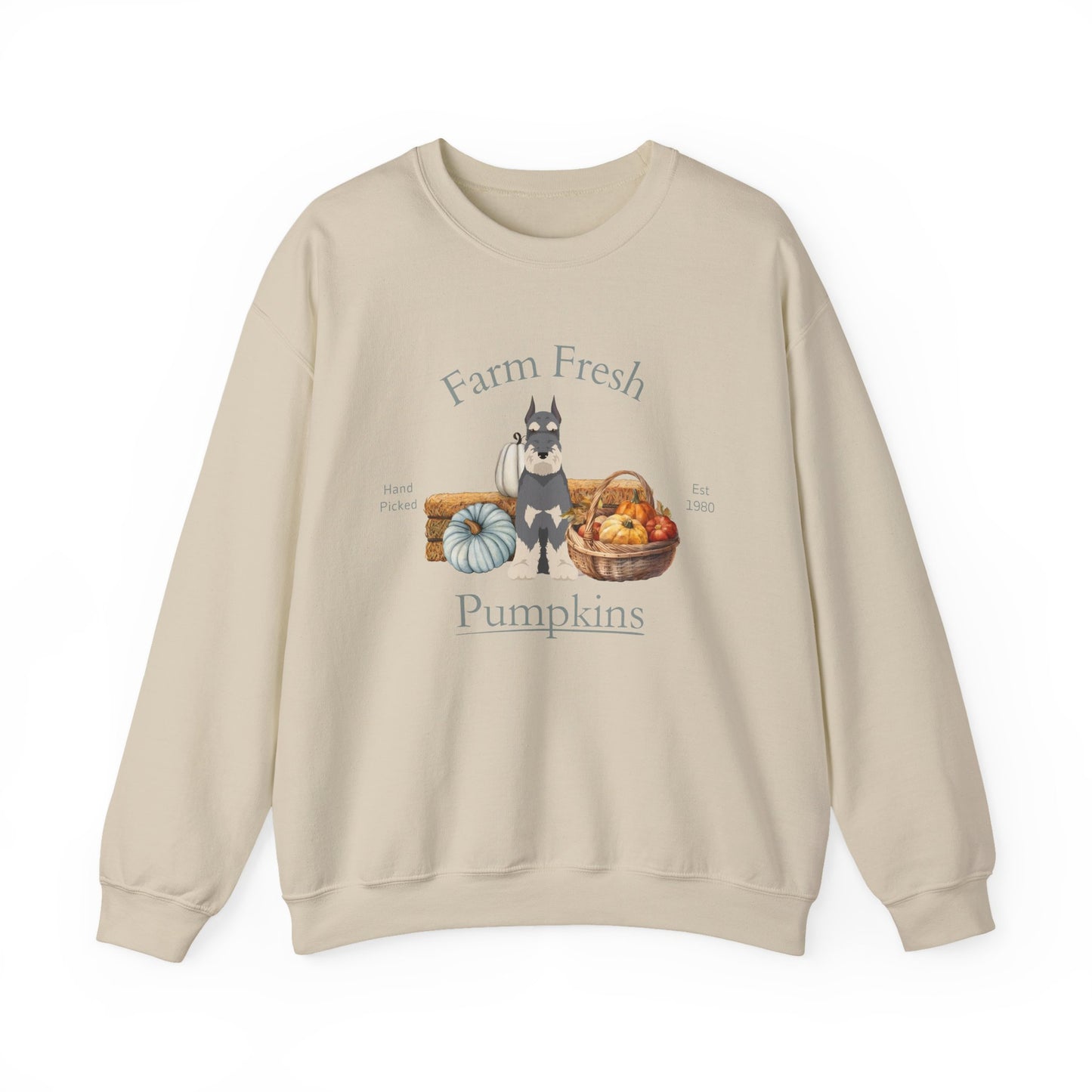 Schnauzer Dog Fall Farm Fresh Unisex Heavy Blend Crewneck Sweatshirt