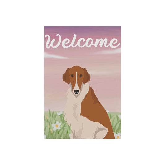 Borzoi Dog Welcome Garden Flag