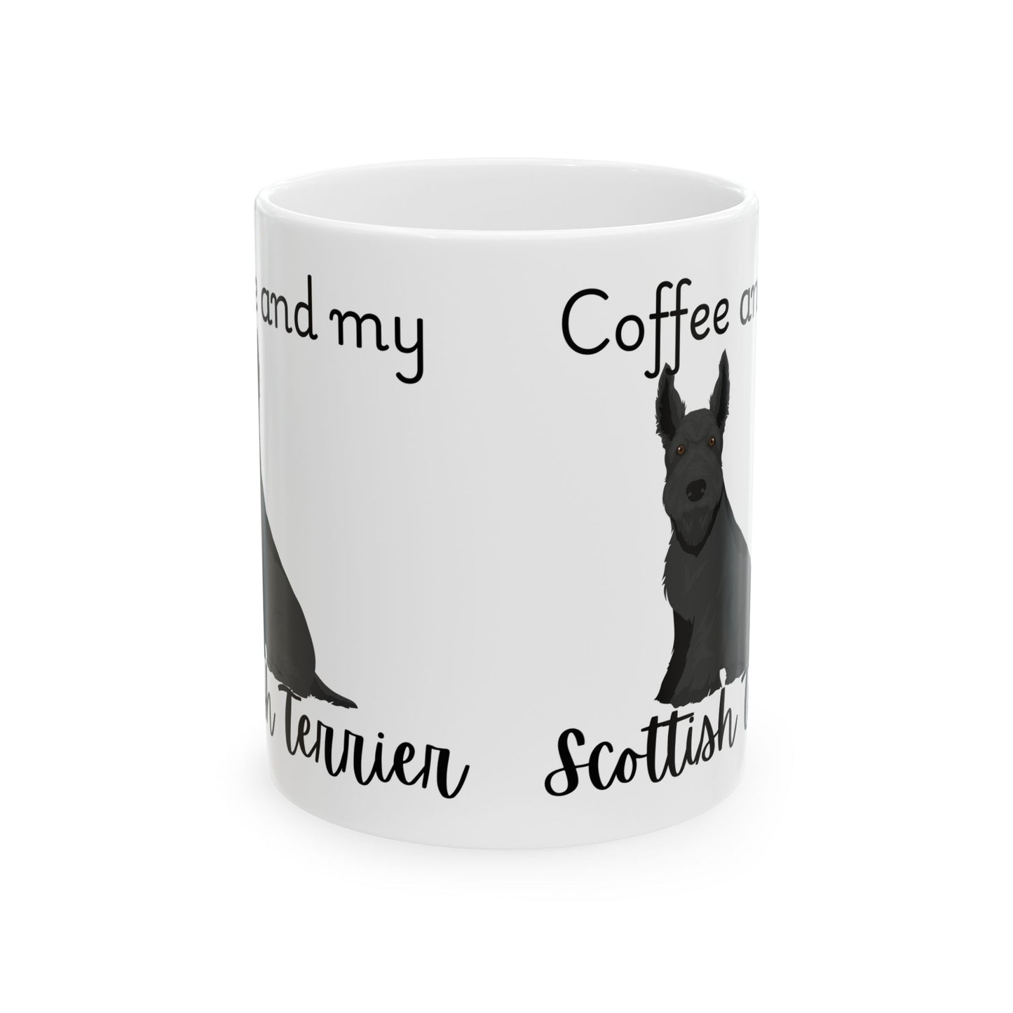 Coffee and My Scottish Terrier Ceramic Mug | Dog Lover Gift, Pet Owner Cup, Cute Mug for Dog Moms, Funny Mug for Coffee Lovers