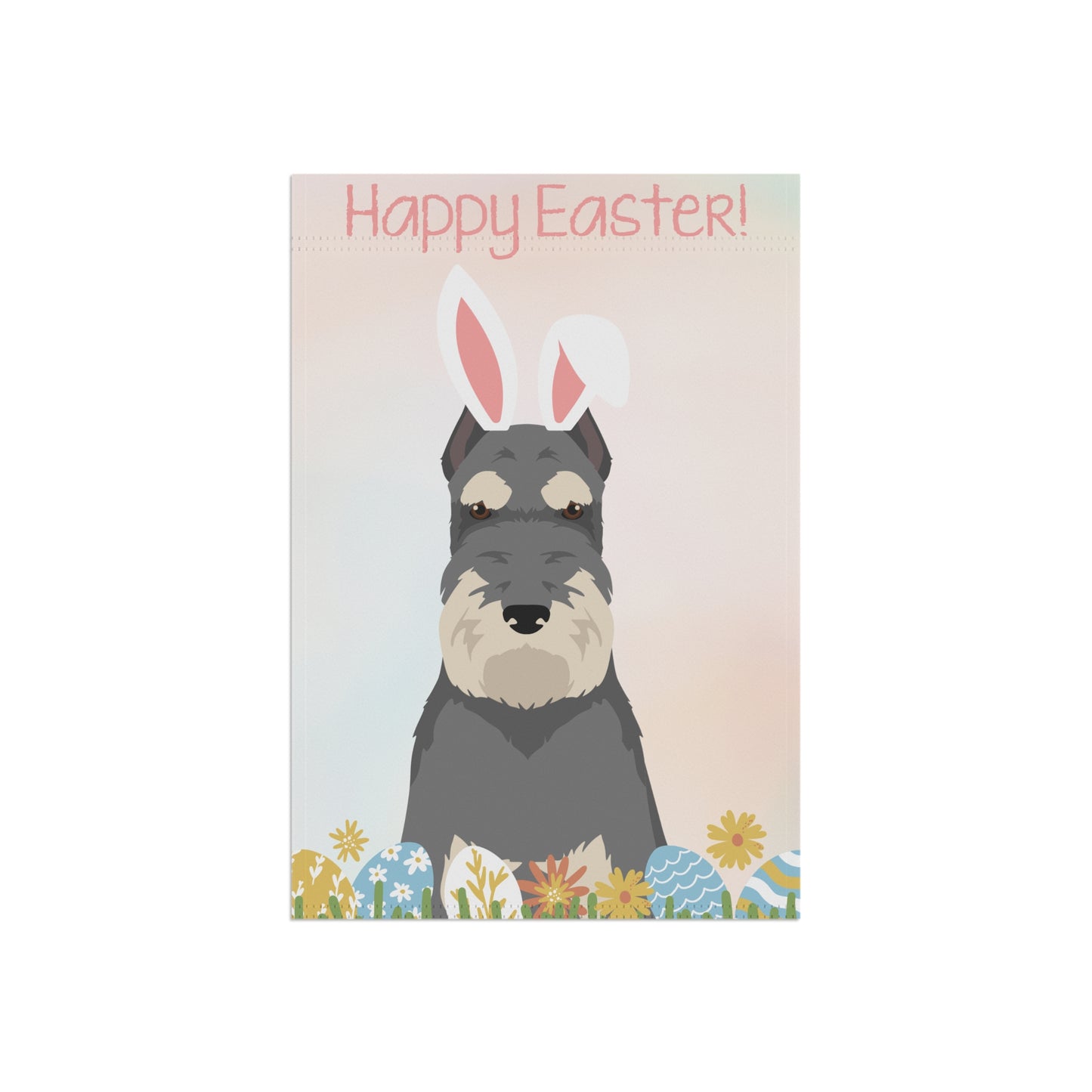 Schnauzer Dog Happy Easter Garden Flag