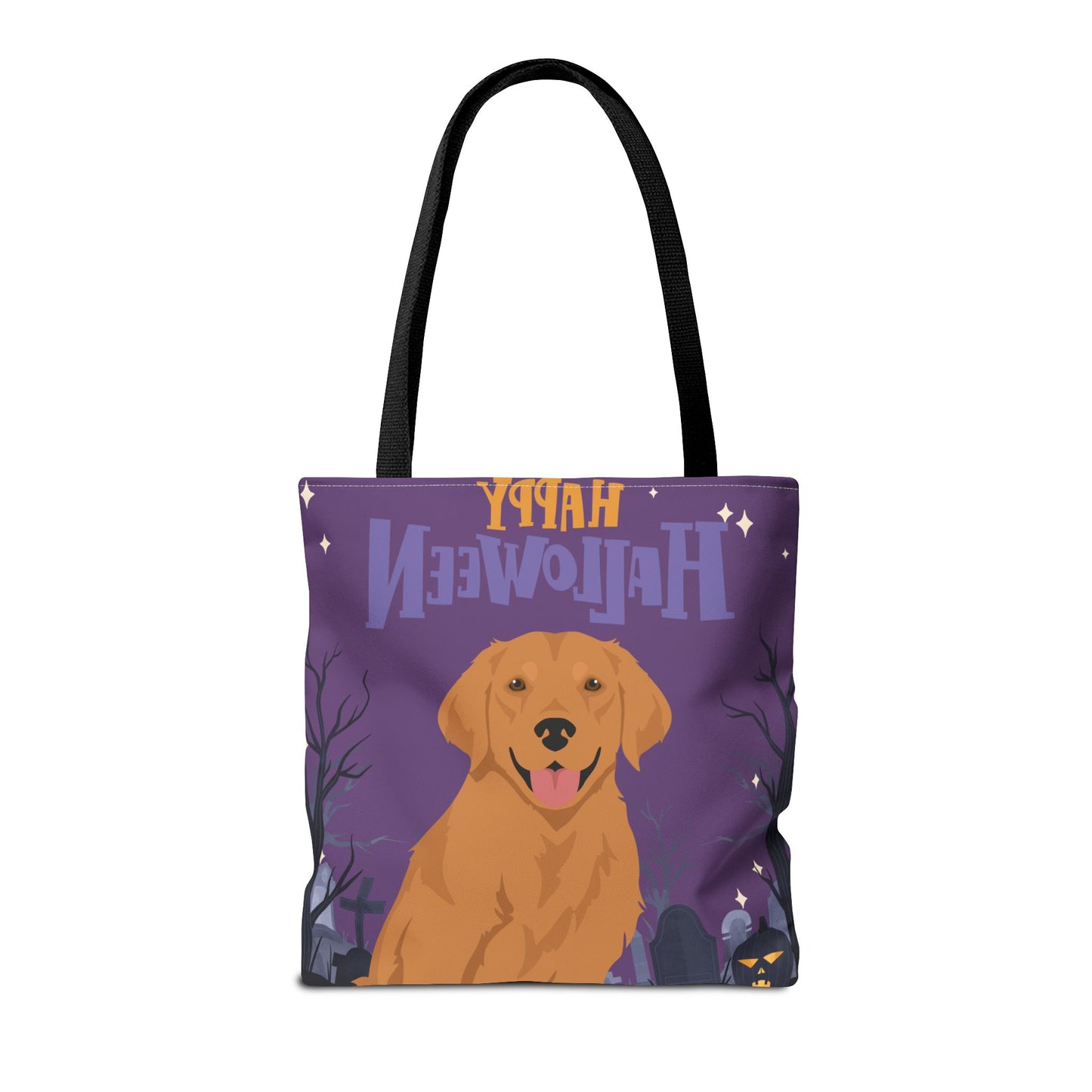 Golden Retriever Dog Happy Halloween Tote Bag 16x16