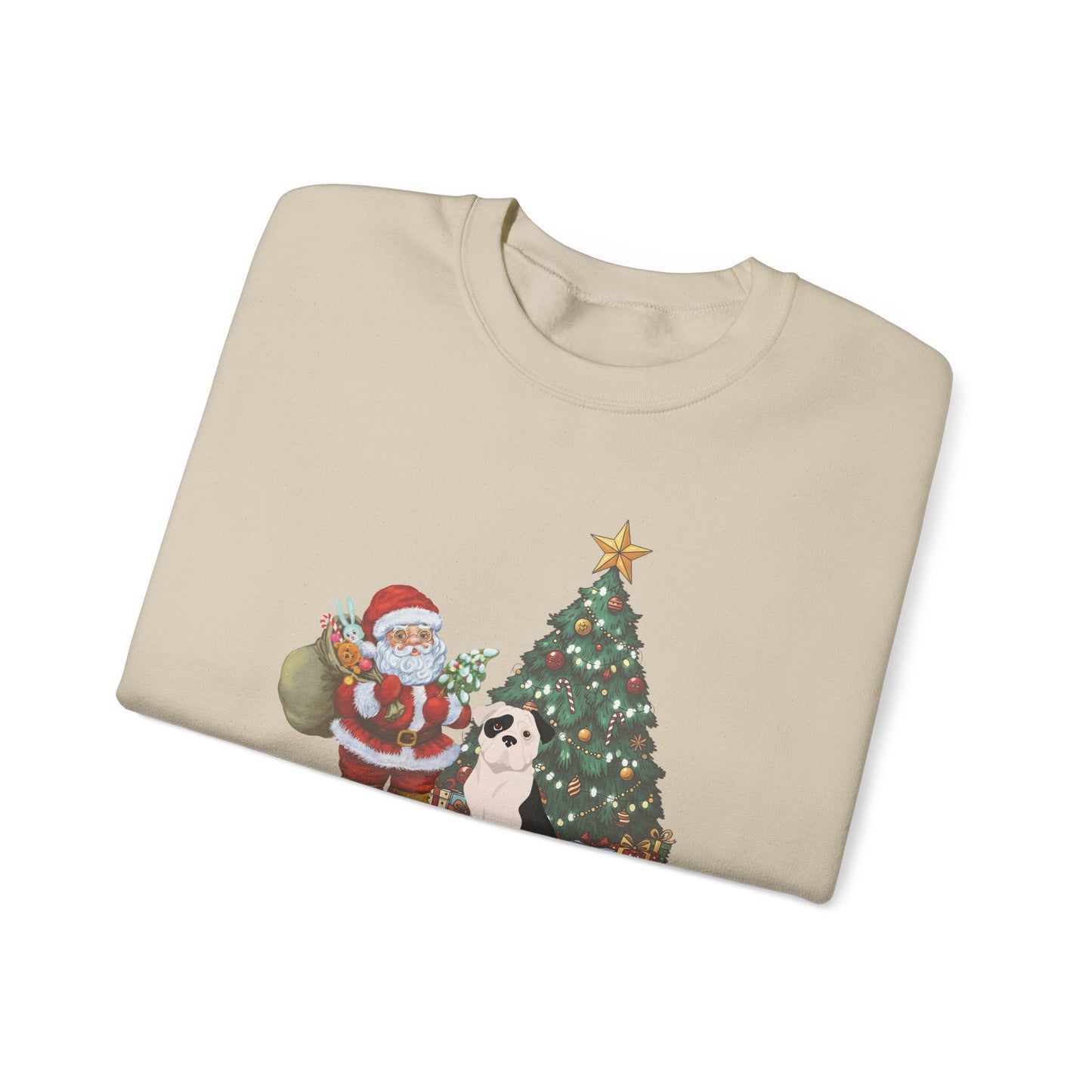 American Bulldog Dog Santa's Little Helper Unisex Heavy Blend Crewneck Sweatshirt
