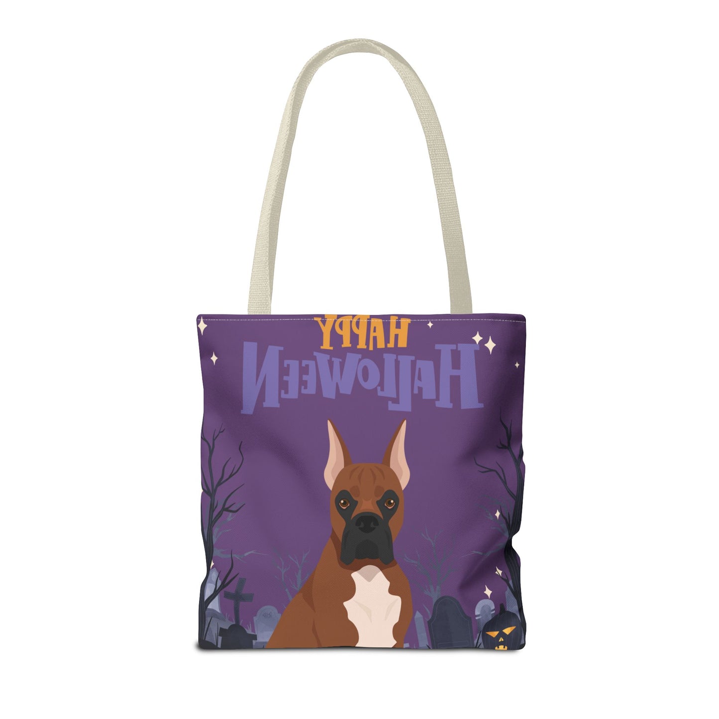 Boxer Dog Happy Halloween Tote Bag 16x16