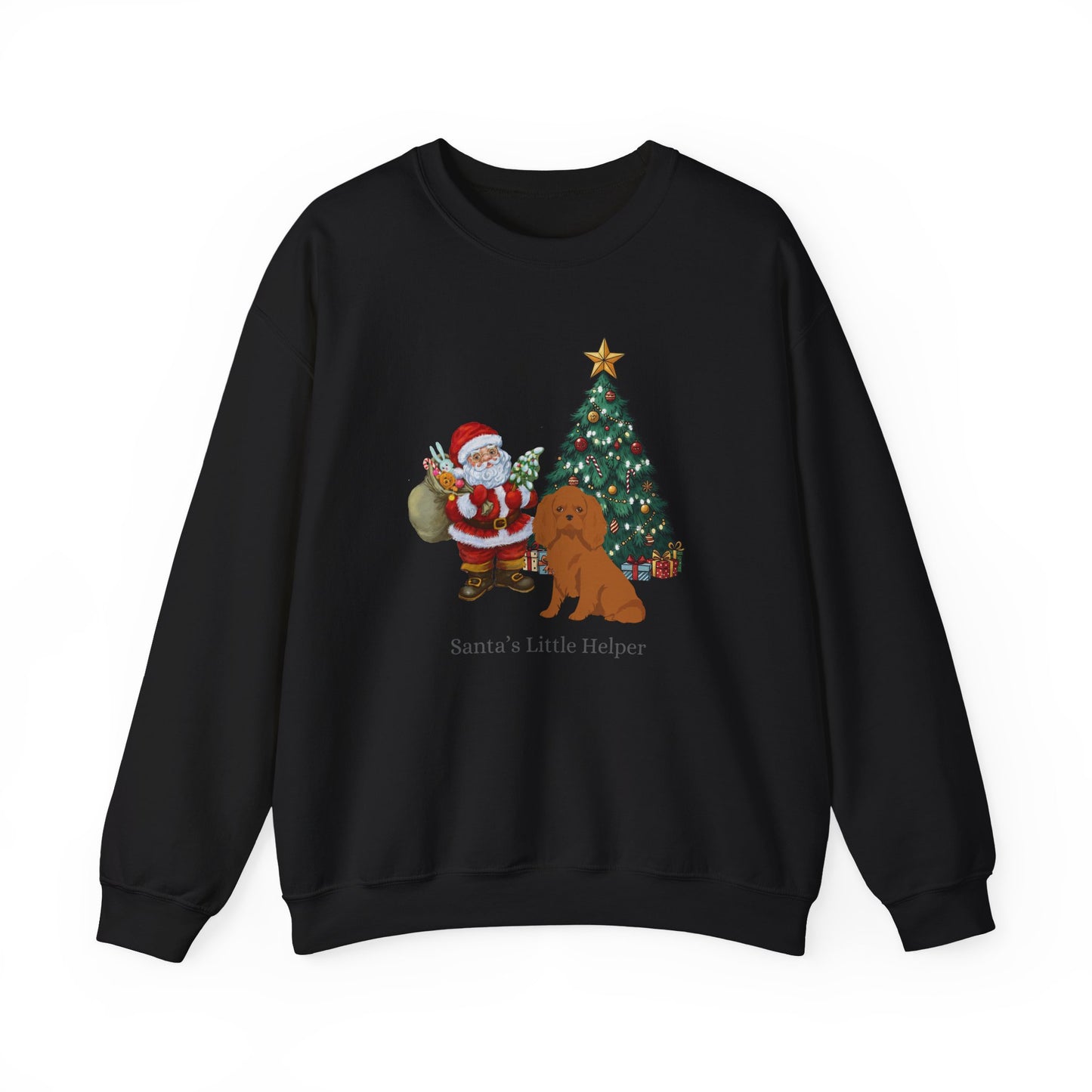Cavalier King Charles Spaniel Dog Santa's Little Helper Unisex Heavy Blend Crewneck Sweatshirt