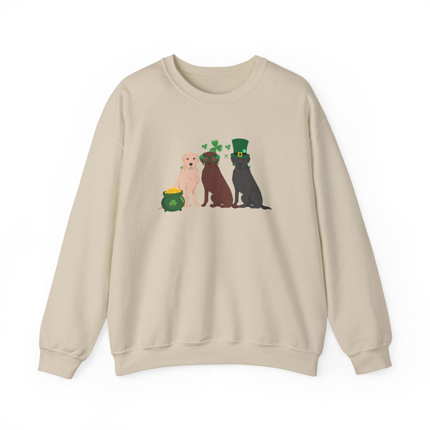 Labrador Retriever Dog St Patricks Day Unisex Heavy Blend Crewneck Sweatshirt, St Pattys day, Cute Dog Mom Gift