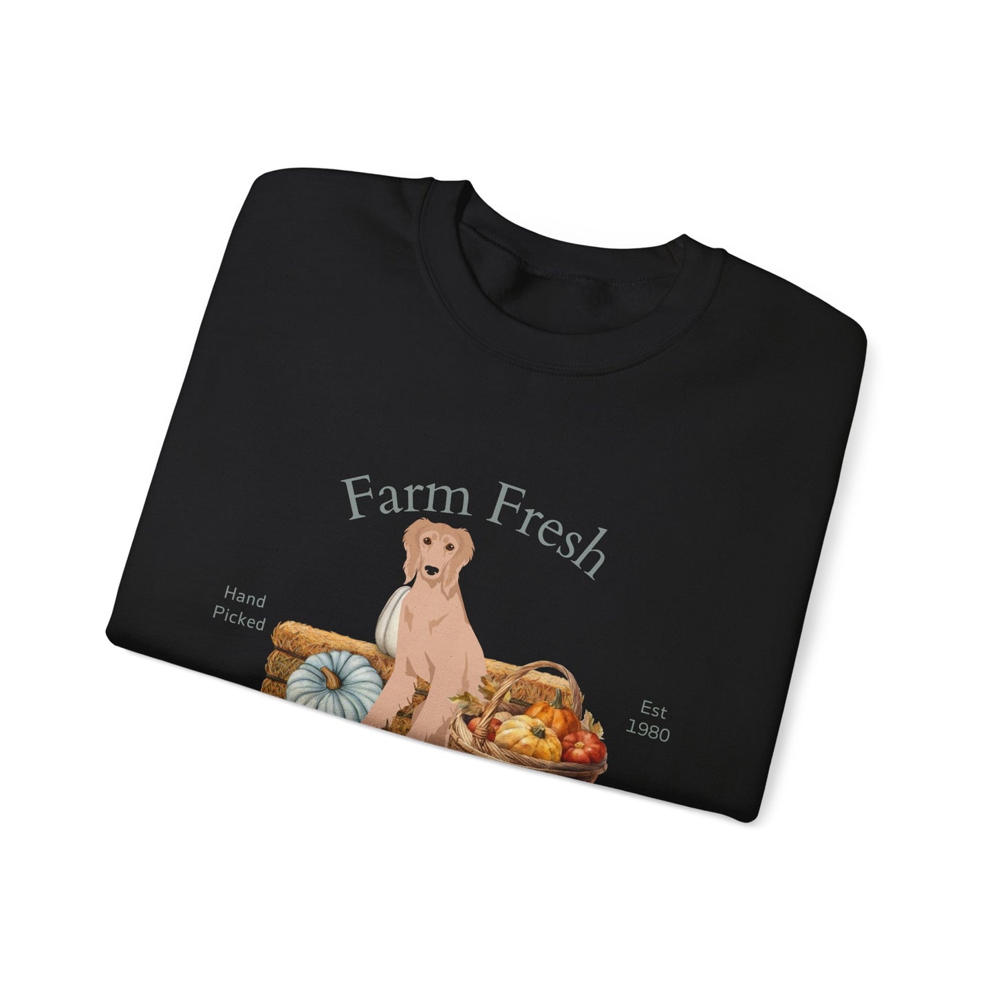Saluki Dog Fall Farm Fresh Unisex Heavy Blend Crewneck Sweatshirt