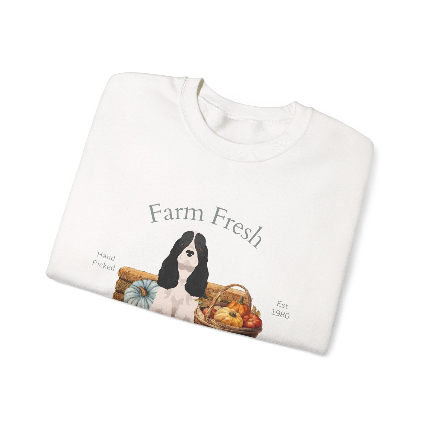 Cocker Spaniel Dog Fall Farm Fresh Unisex Heavy Blend Crewneck Sweatshirt