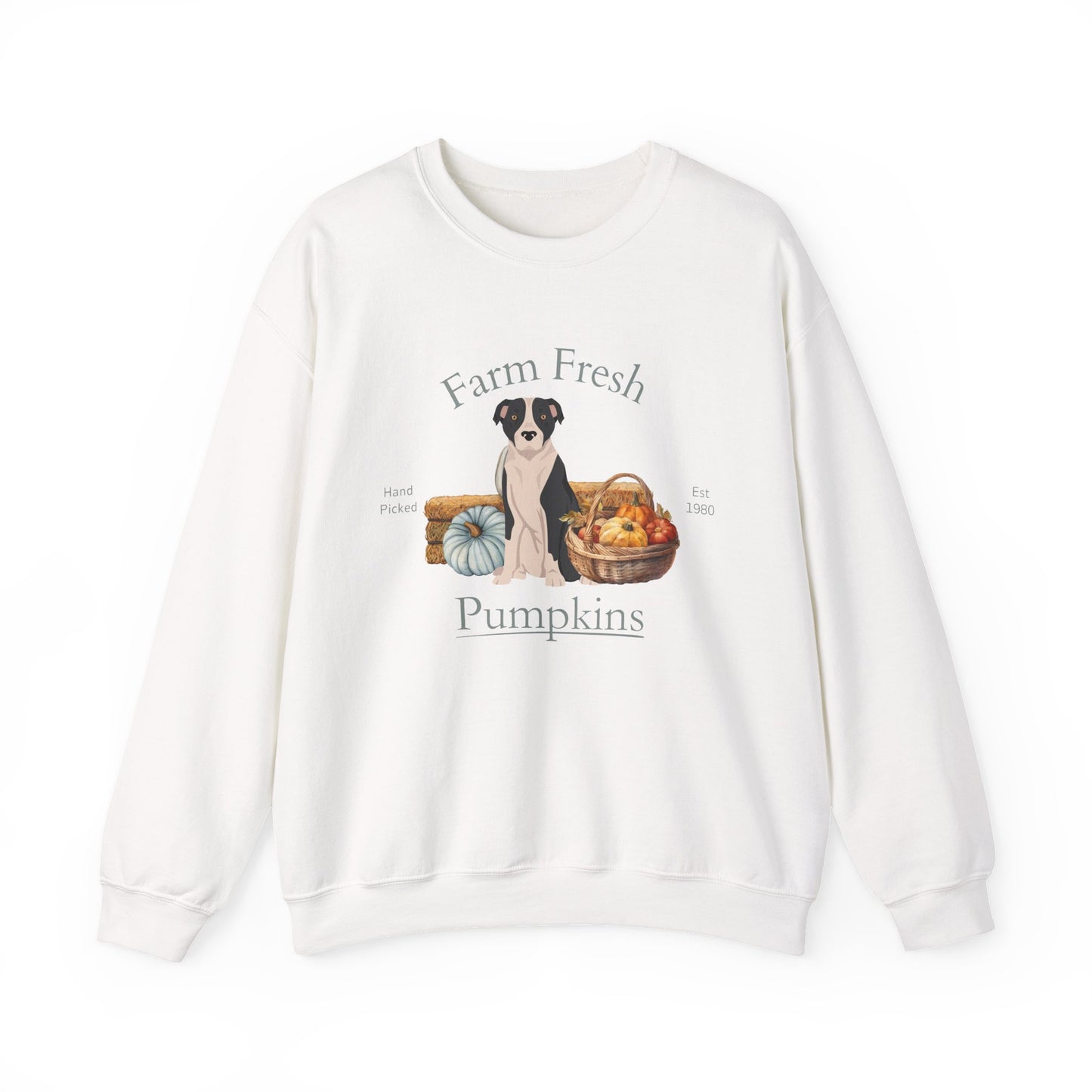 American Staffordshire Terrier Dog Fall Farm Fresh Unisex Heavy Blend Crewneck Sweatshirt