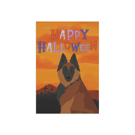 Belgian Tervuren Dog Halloween Garden Flag