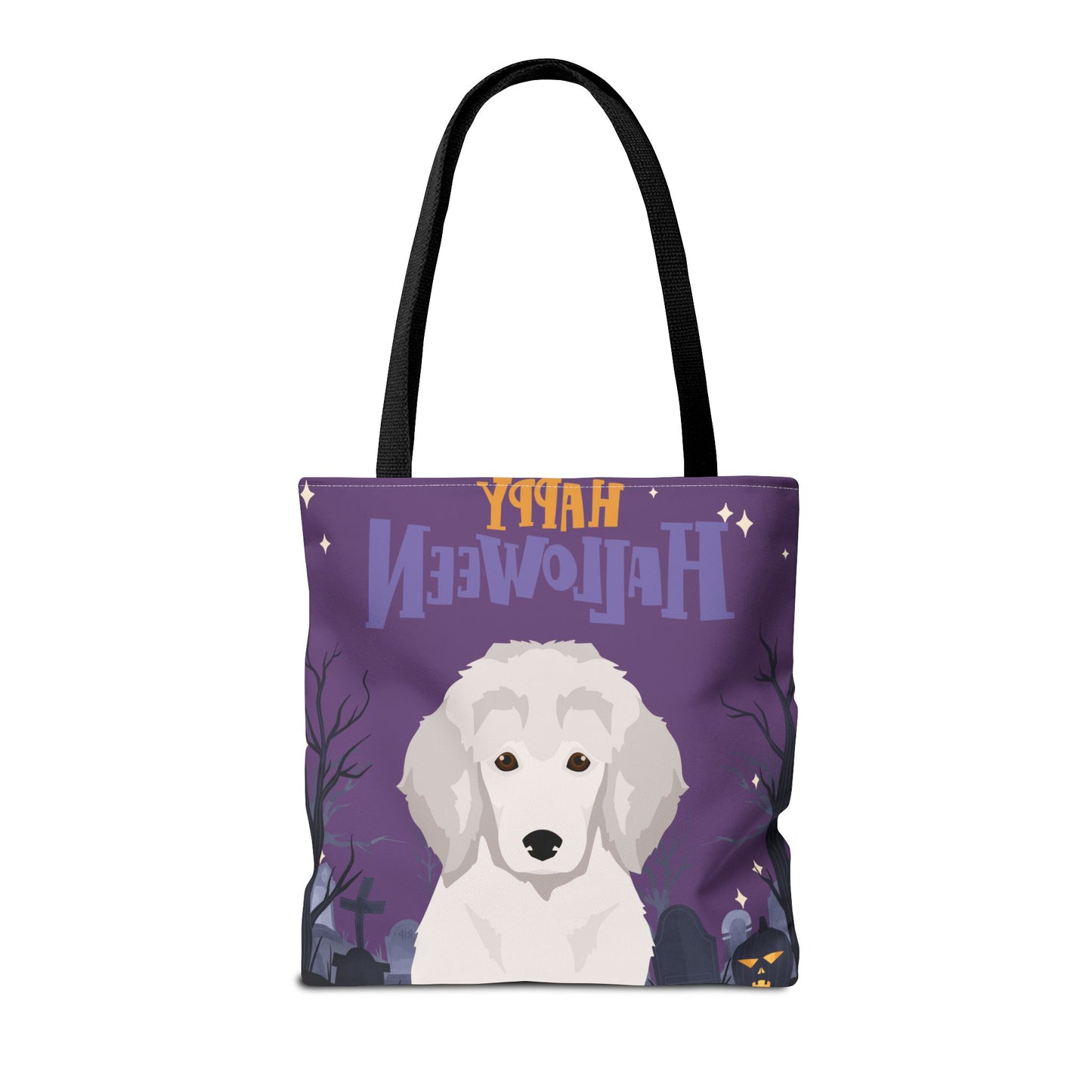 Poodle Dog Happy Halloween Tote Bag 16x16